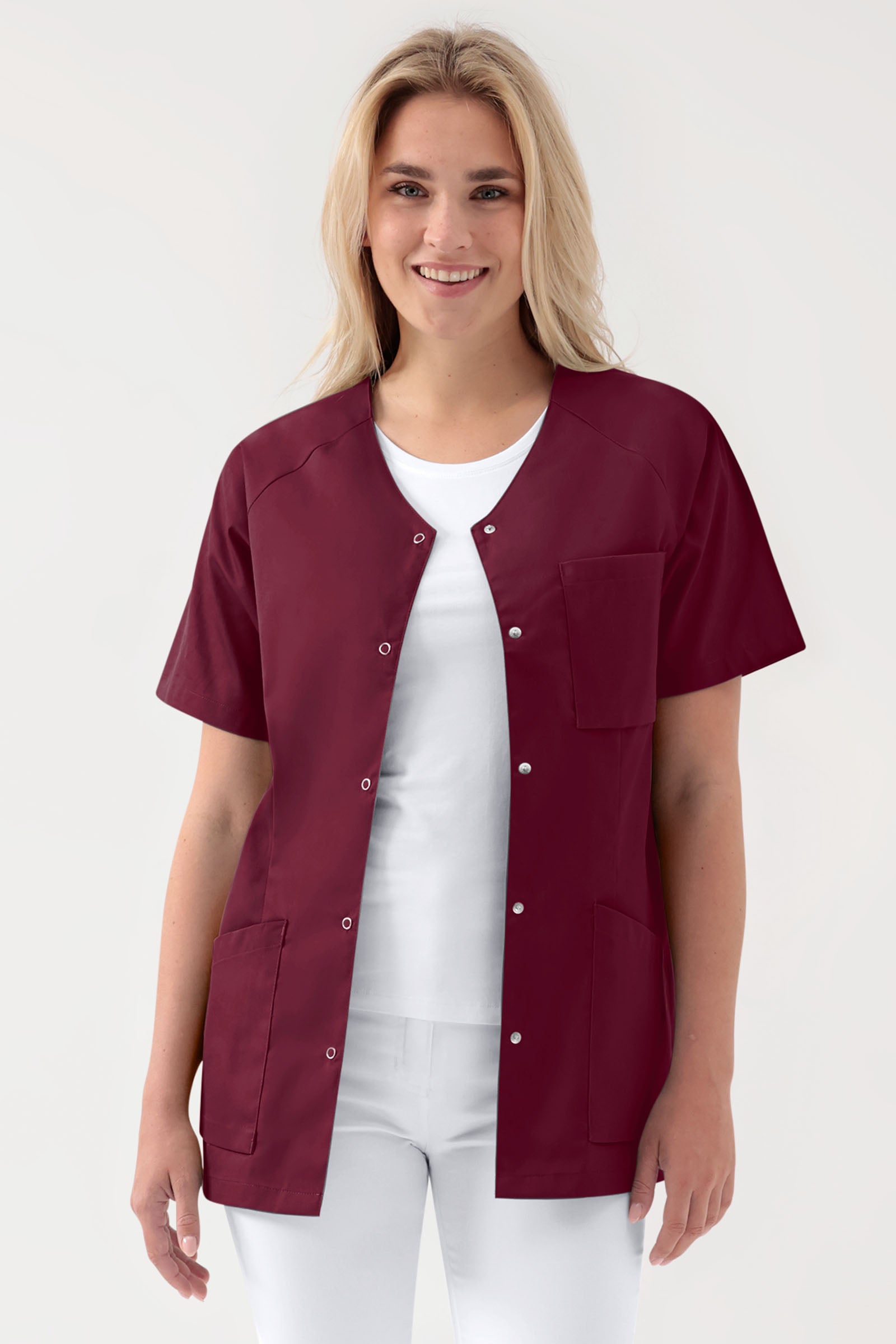 DER Kasack-Kasack Damen - durchgeknöpft bordeaux