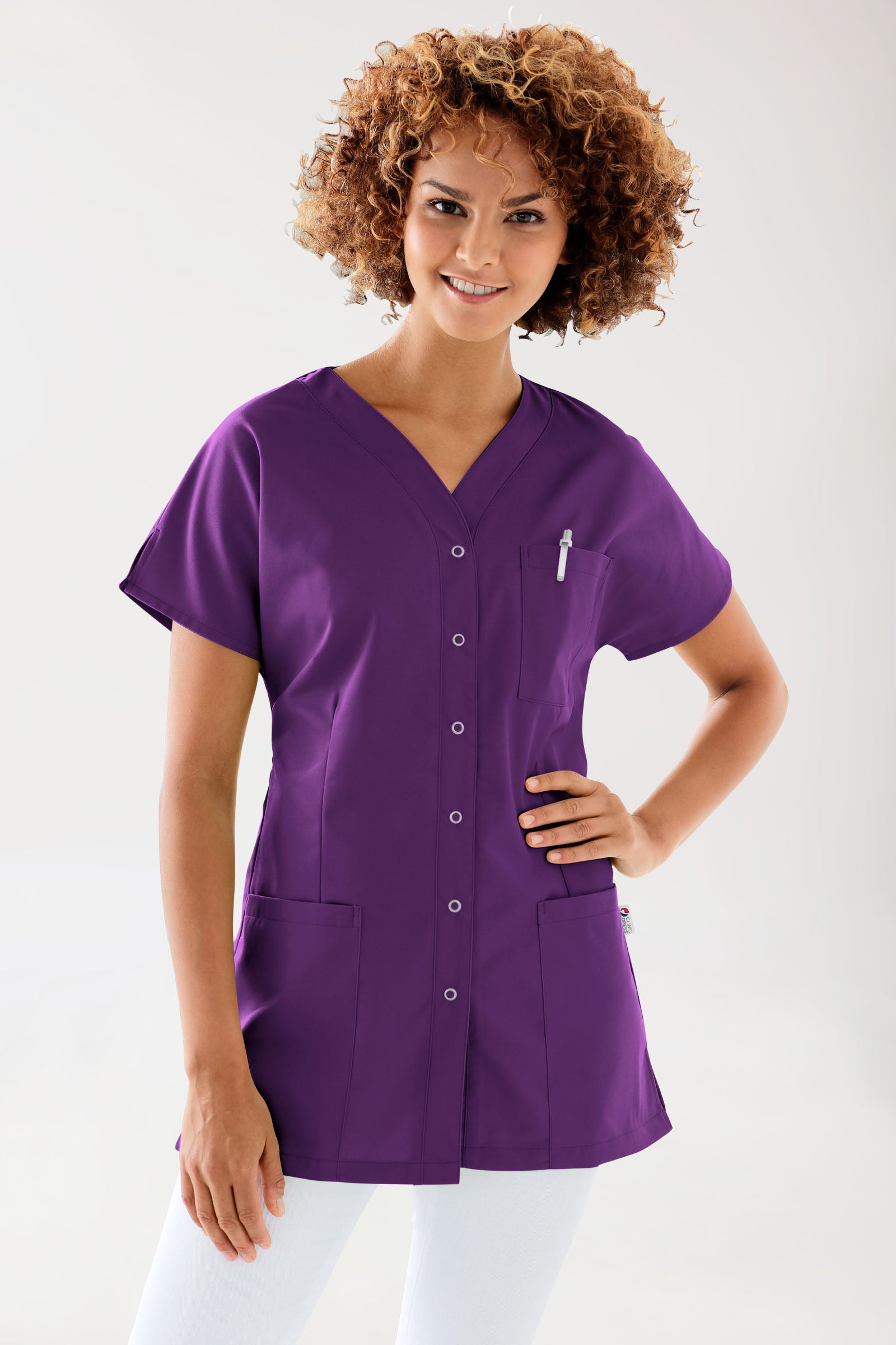 JUST STRONG Kasack Damen - durchgeknöpft lila