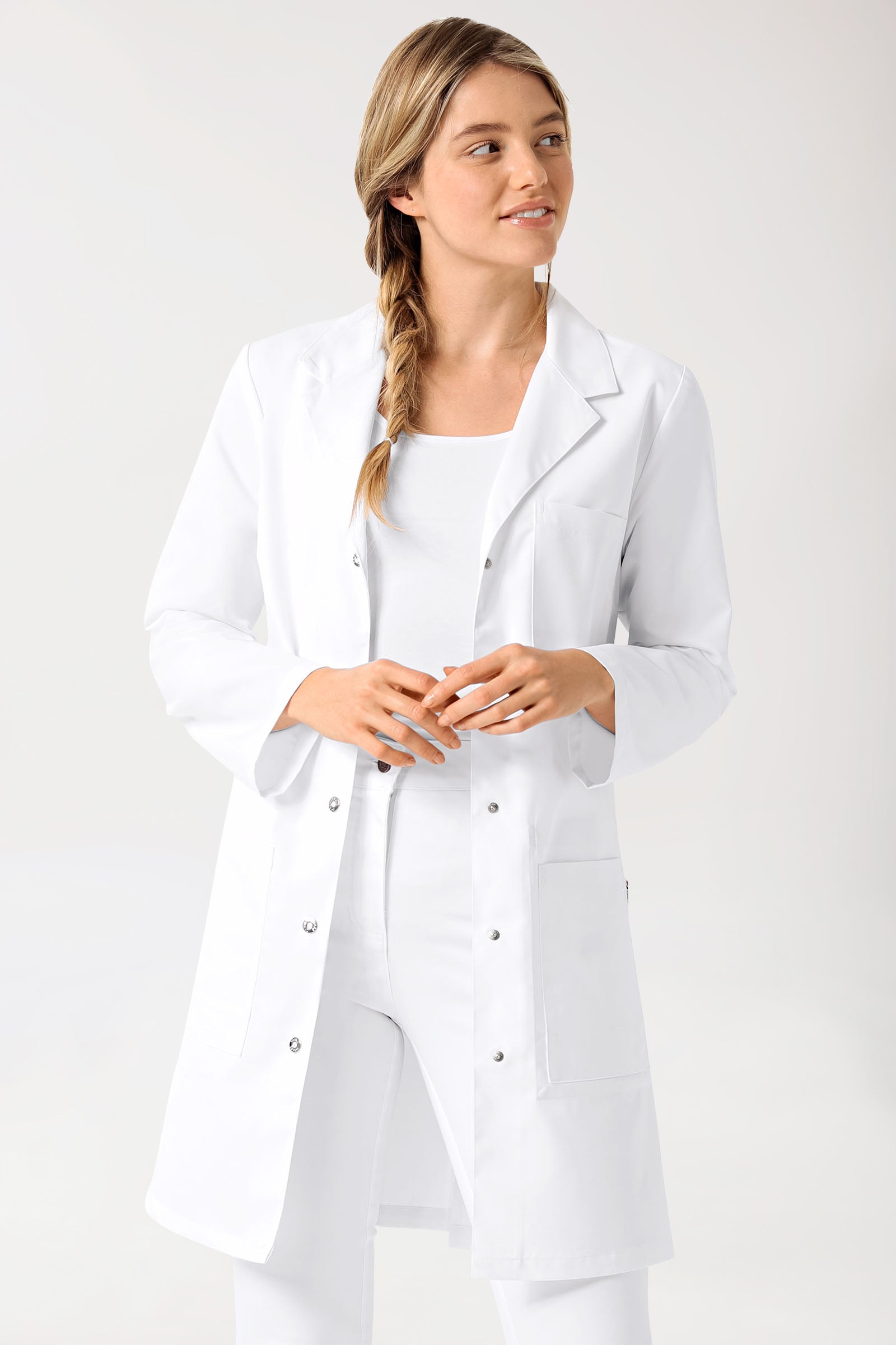 Mantel Damen - Reverskragen weiß