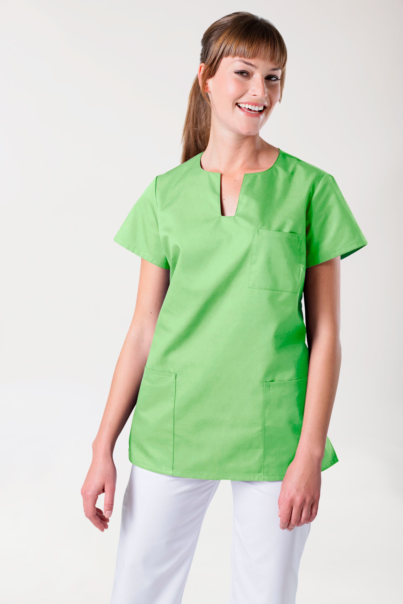 JUST STRONG Schlupfkasack Damen - eckiger Ausschnitt apfelgrün