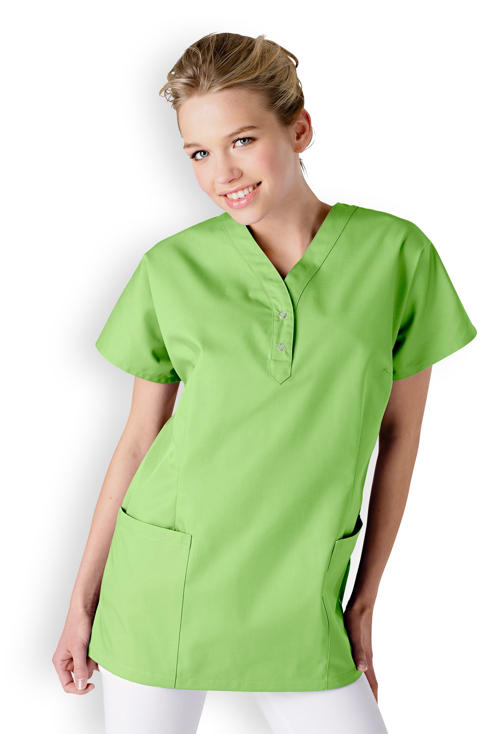 Schlupfkasack Damen Apfelgrün 2 Taschen