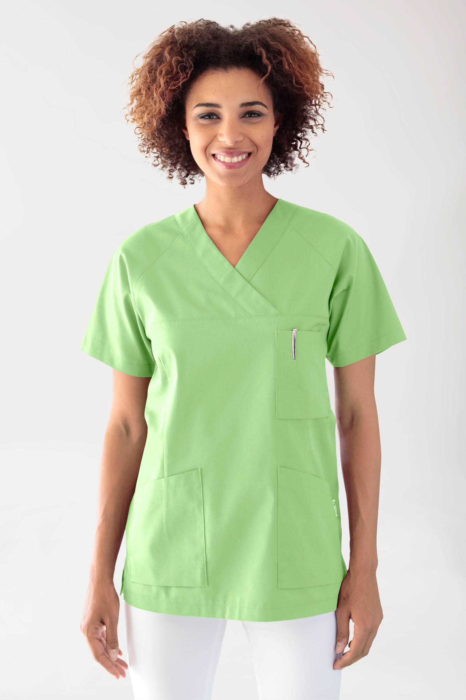 CORE Schlupfkasack Damen - V-Ausschnitt apfelgrün