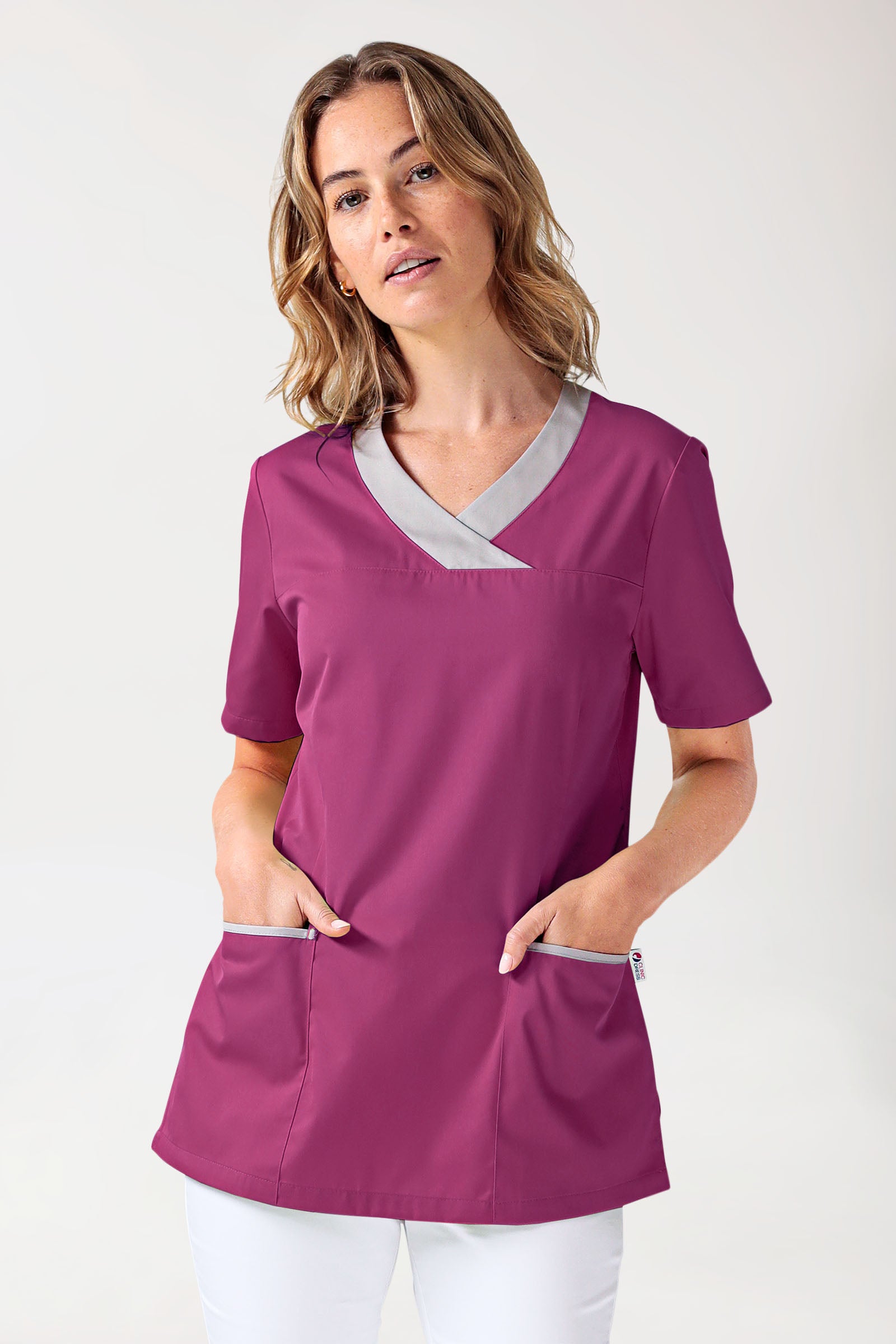 CORE Schlupfkasack Damen berry/grau, Vorderansicht