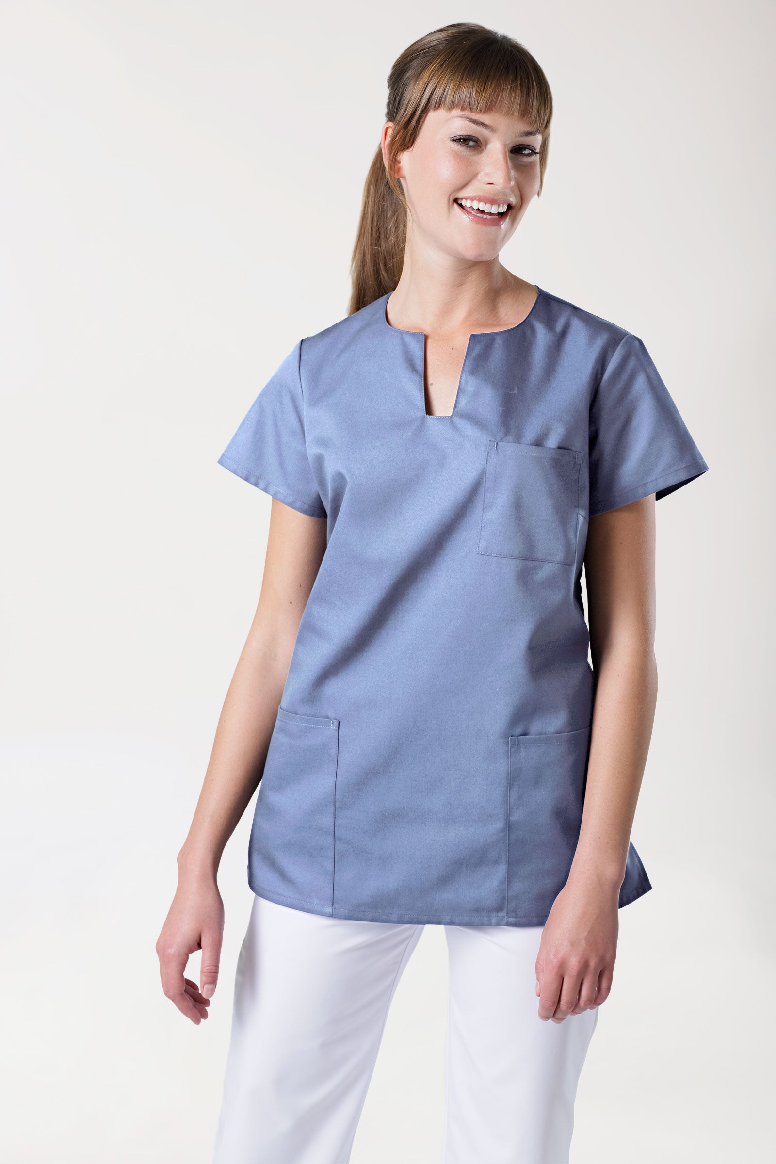 JUST STRONG Schlupfkasack Damen - eckiger Ausschnitt eisblau