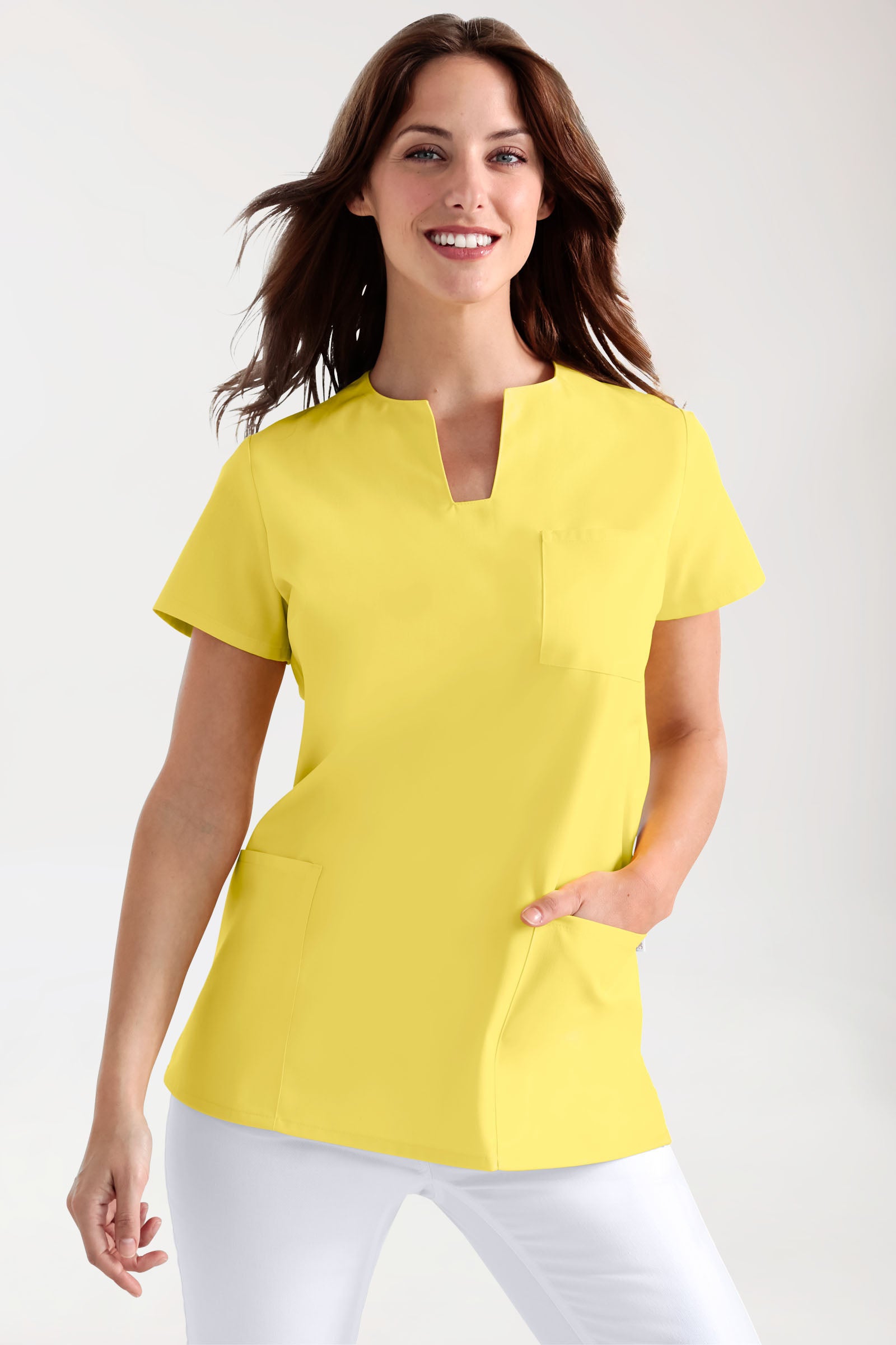 JUST STRONG Schlupfkasack Damen - eckiger Ausschnitt gelb