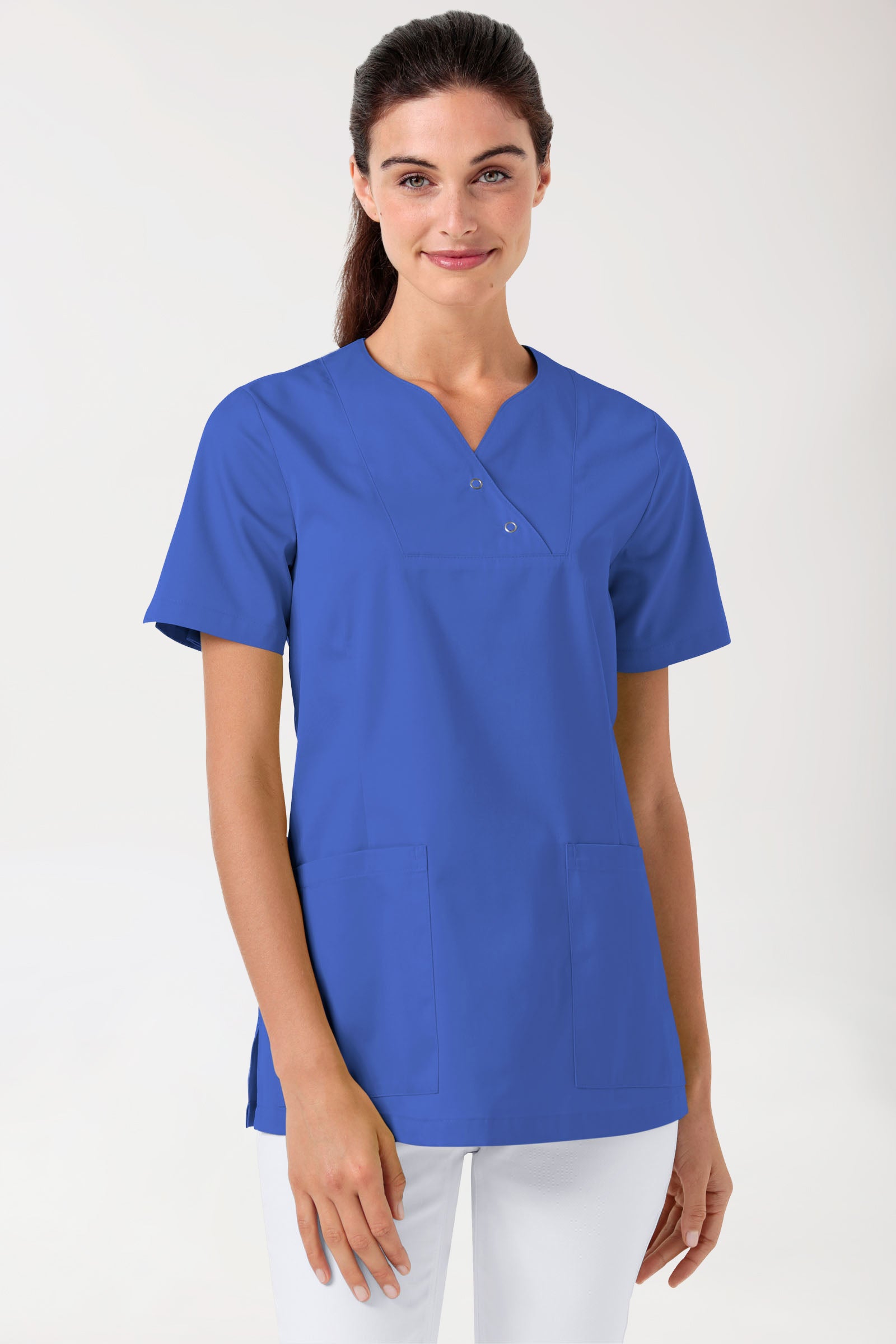 CORE Schlupfkasack Damen curved fit - mit Druckknöpfen königsblau