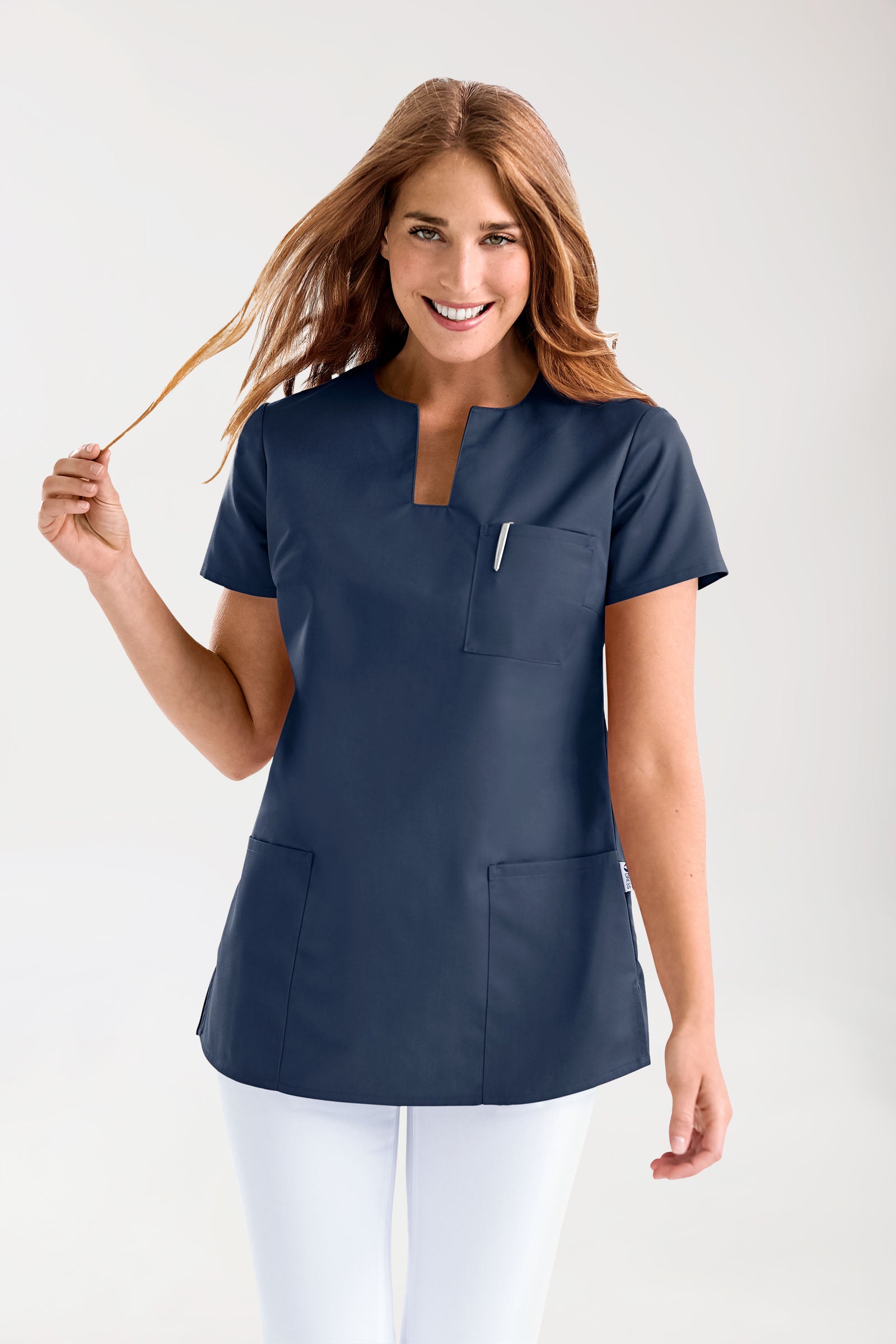 JUST STRONG Schlupfkasack Damen - eckiger Ausschnitt navy