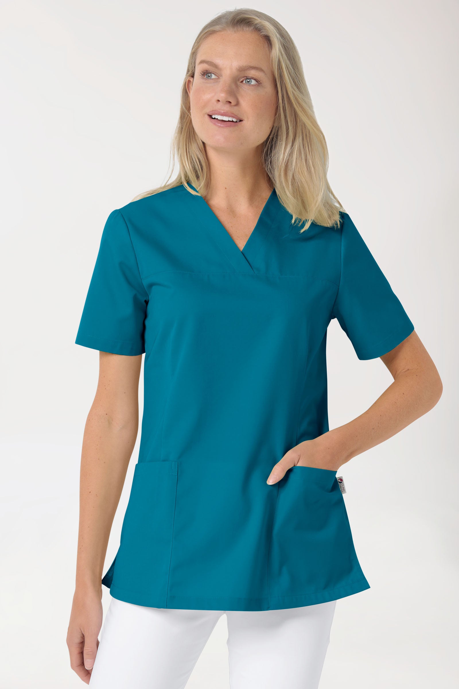 JUST STRONG Schlupfkasack Damen - V-Ausschnitt petrol