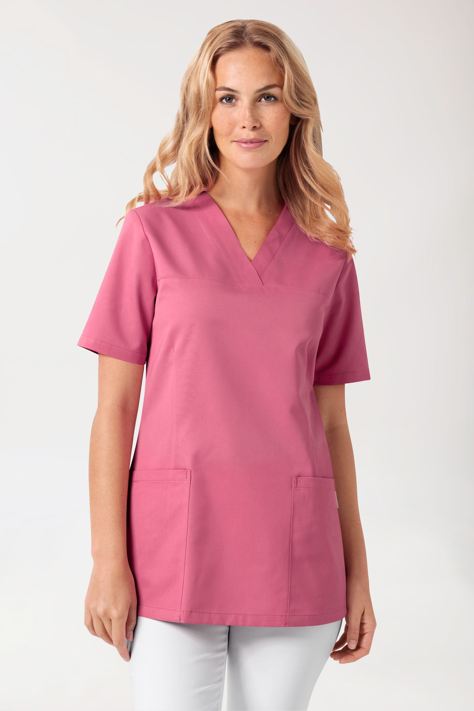 JUST STRONG Schlupfkasack Damen - V-Ausschnitt rosenholz