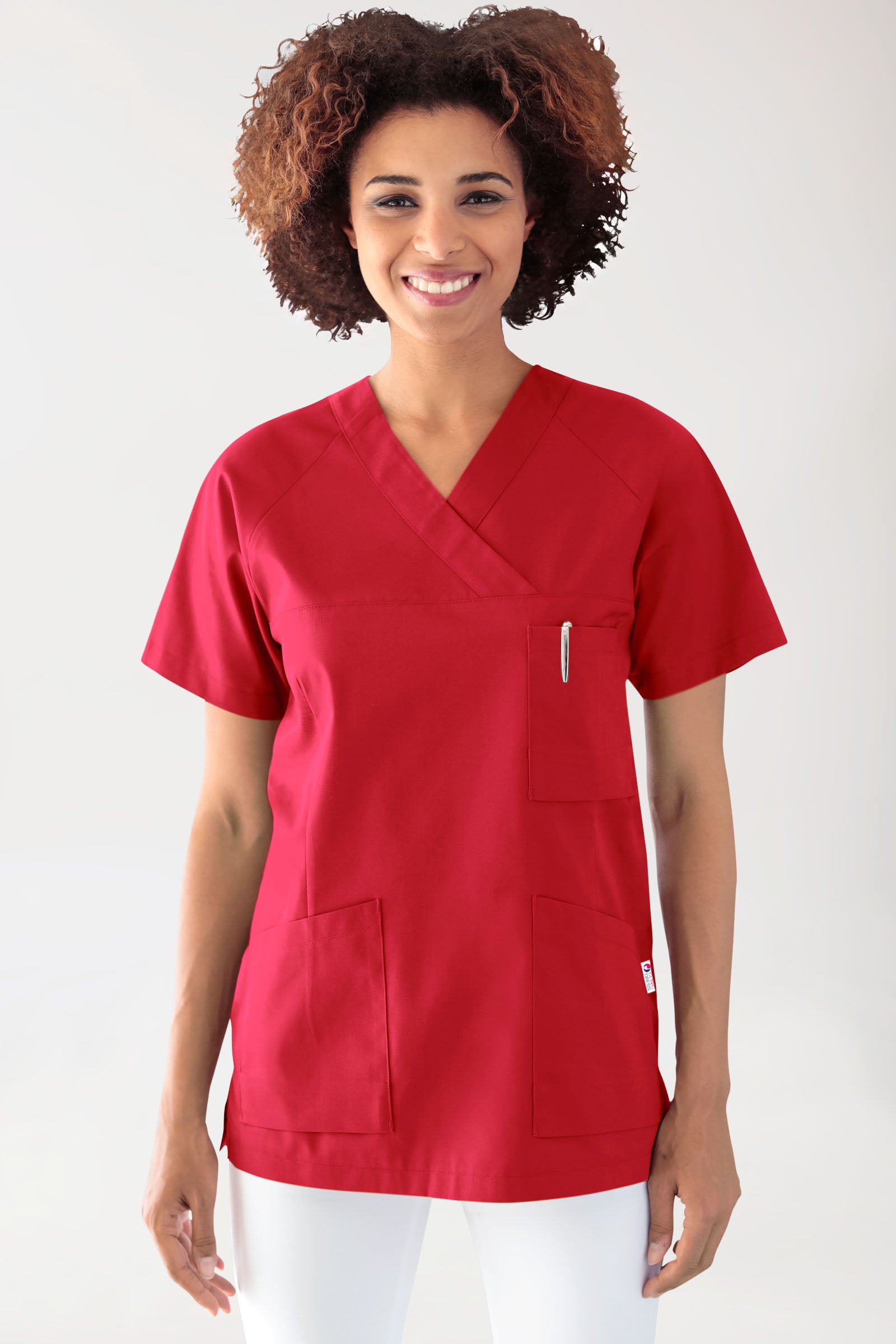 CORE Schlupfkasack Damen - V-Ausschnitt rot