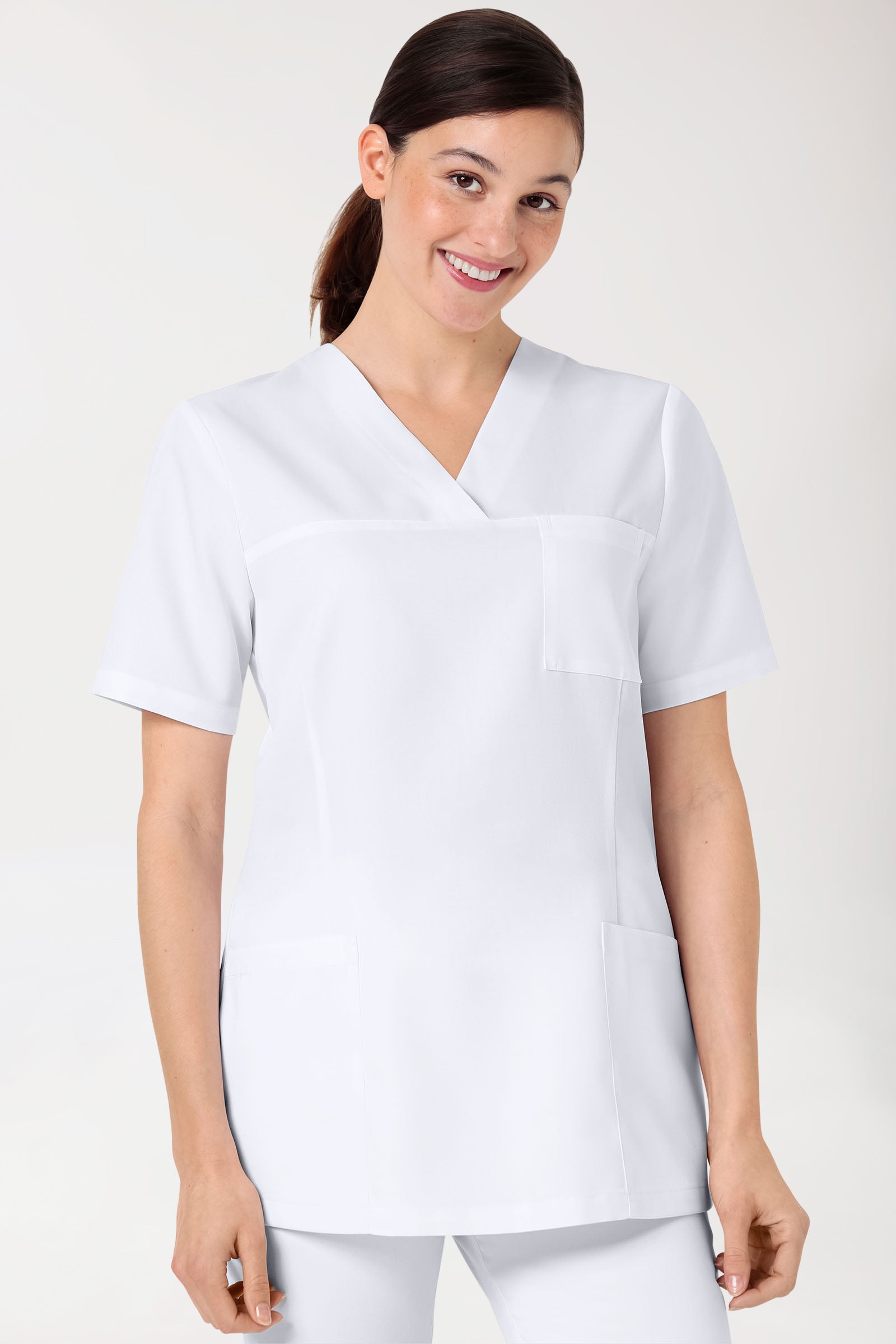 GREEN Schlupfkasack Damen - V-Ausschnitt weiß