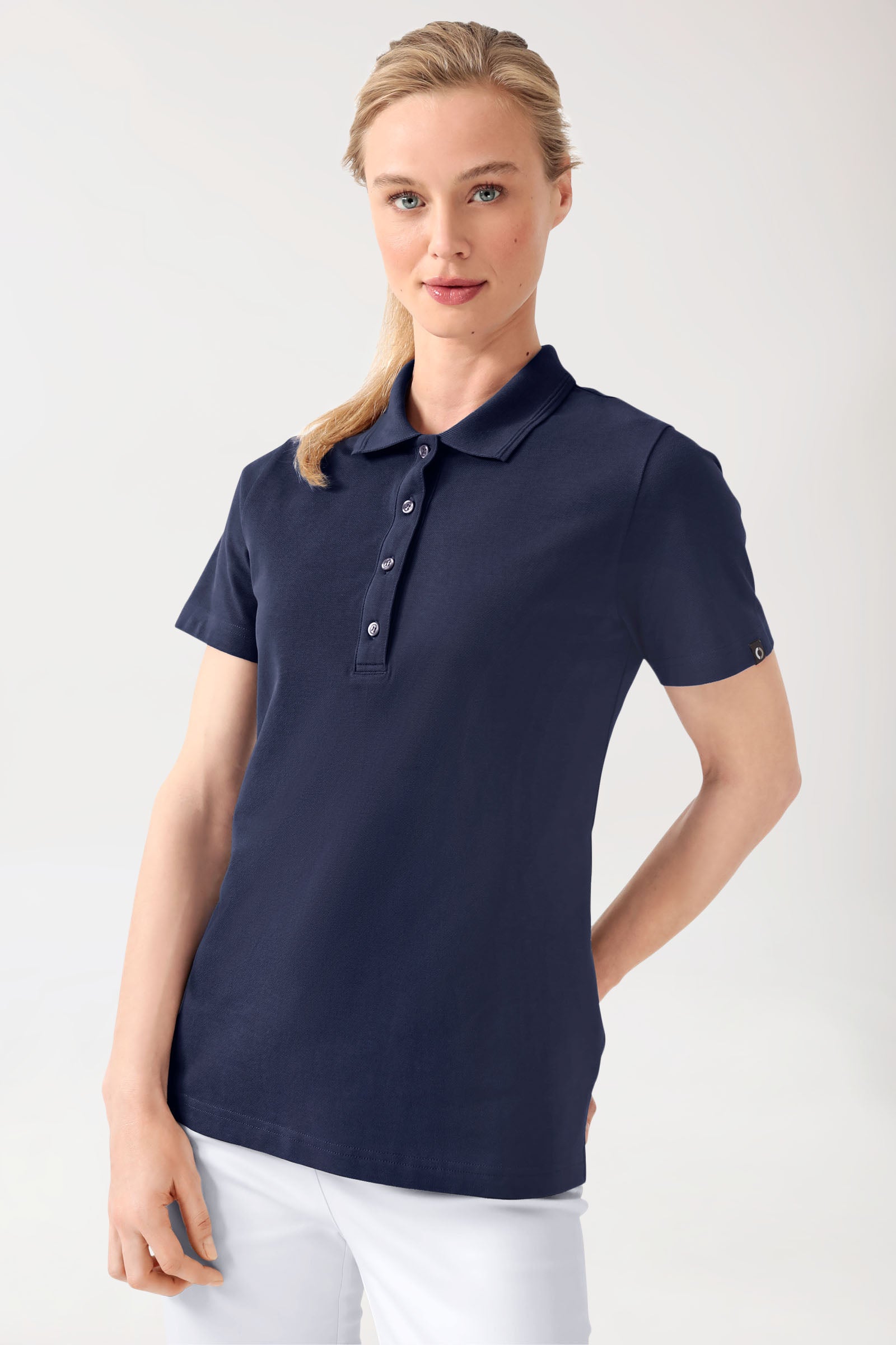COMFY FLEX Stretch Shirt Damen - Polokragen navy