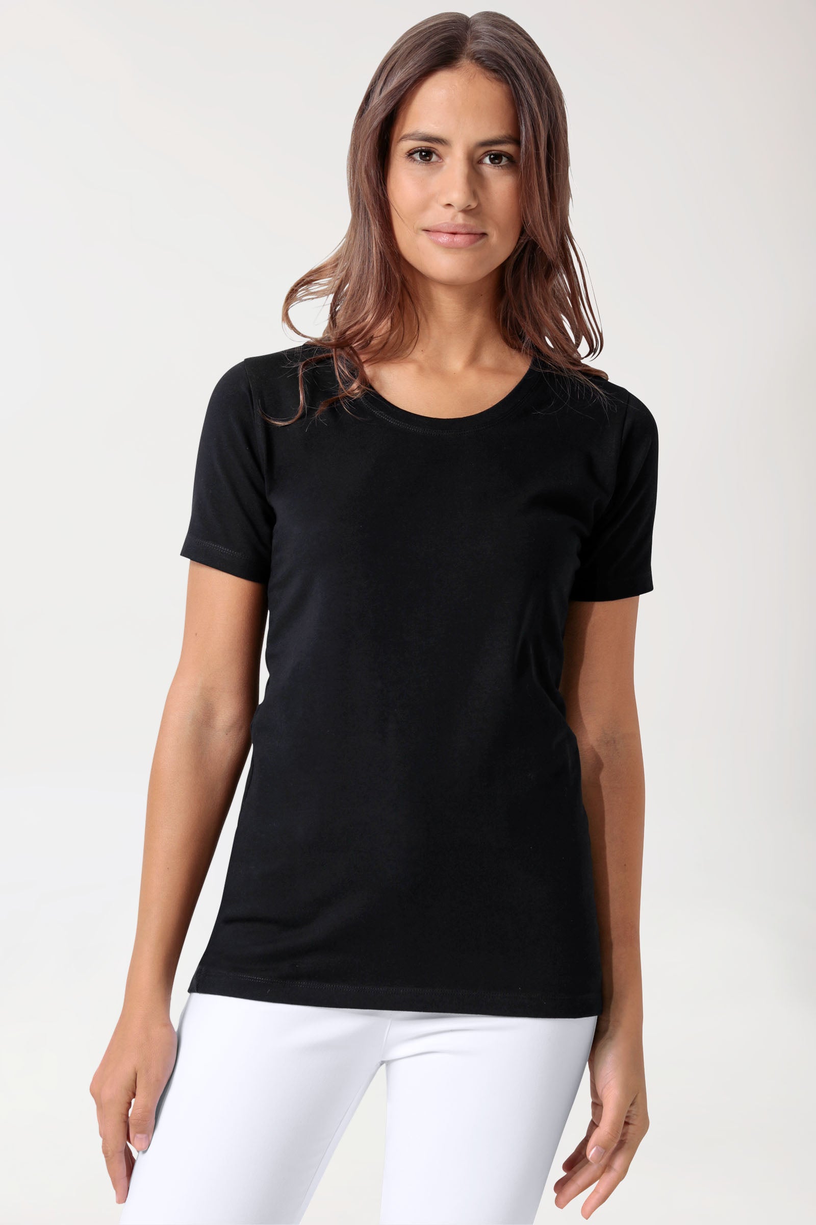CORE Shirt Damen - Rundhals schwarz, Vorderansicht