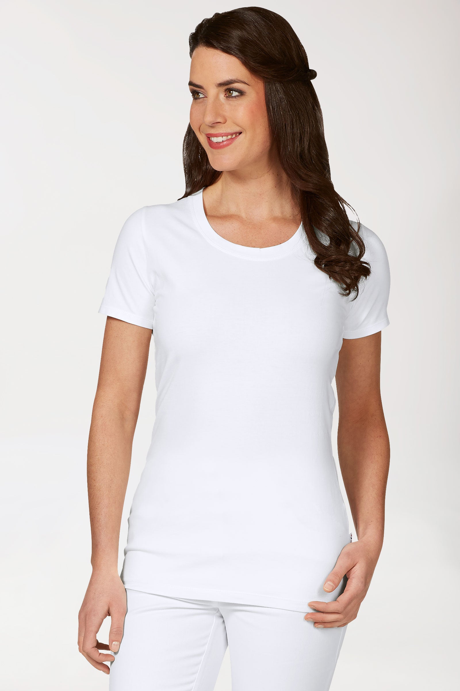 CORE Shirt Damen - Rundhals weiß, Vorderansicht