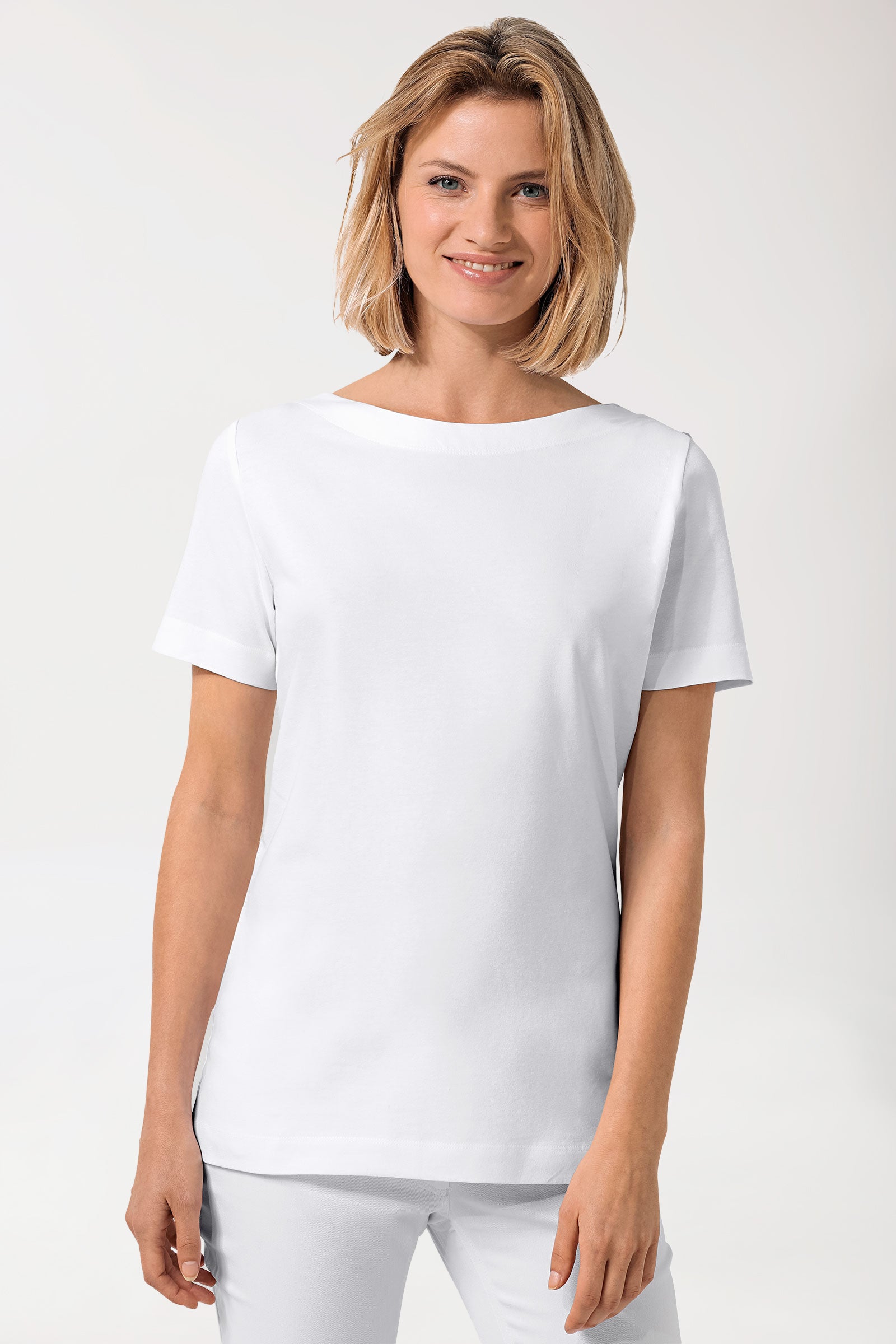 Shirt Damen - 1/2 Arm weiß, Vorderansicht