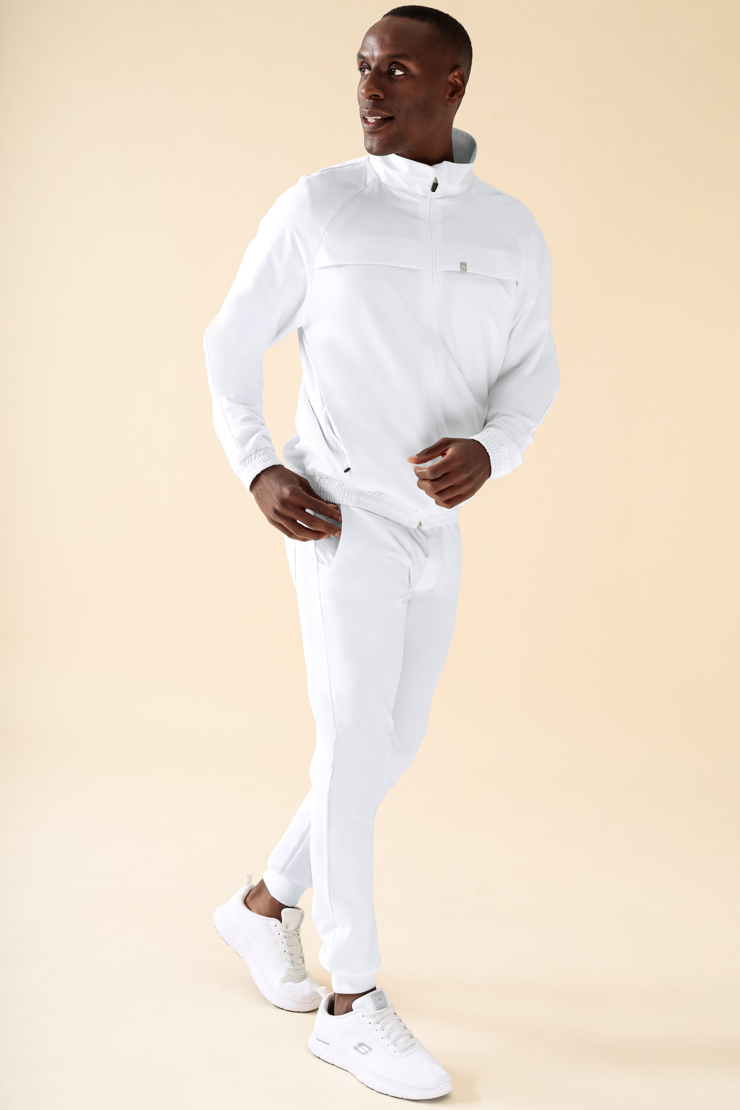 KAERE Blousonjacke Herren - mit elastischen Bündchen weiß