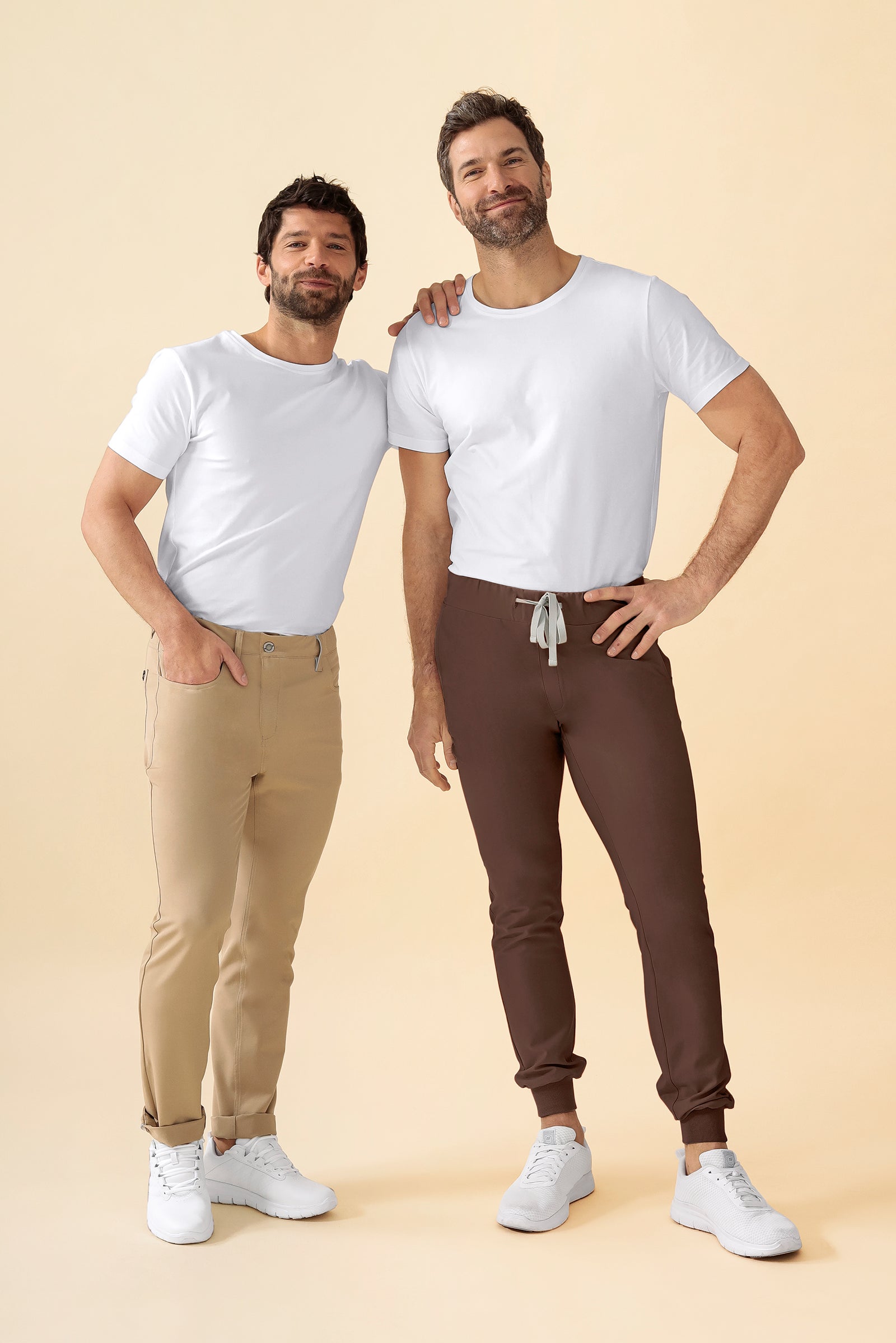 KAERE Hose Herren - Saumbündchen ohne Beintaschen coffee, Vorderansicht