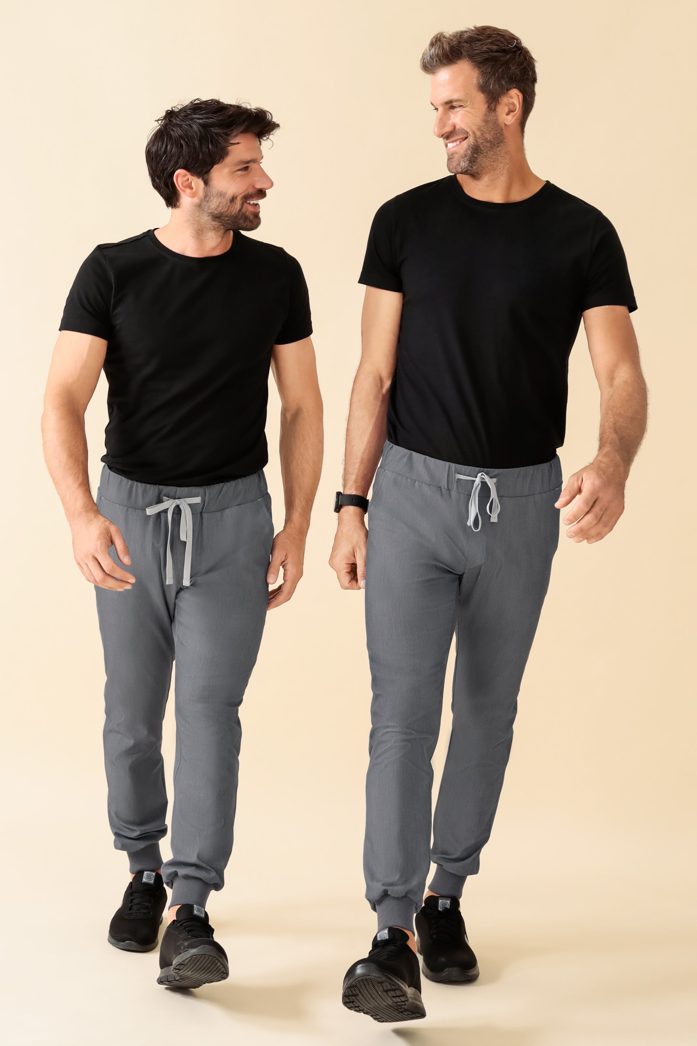 KAERE Hose Herren - Saumbündchen ohne Beintaschen grau melange