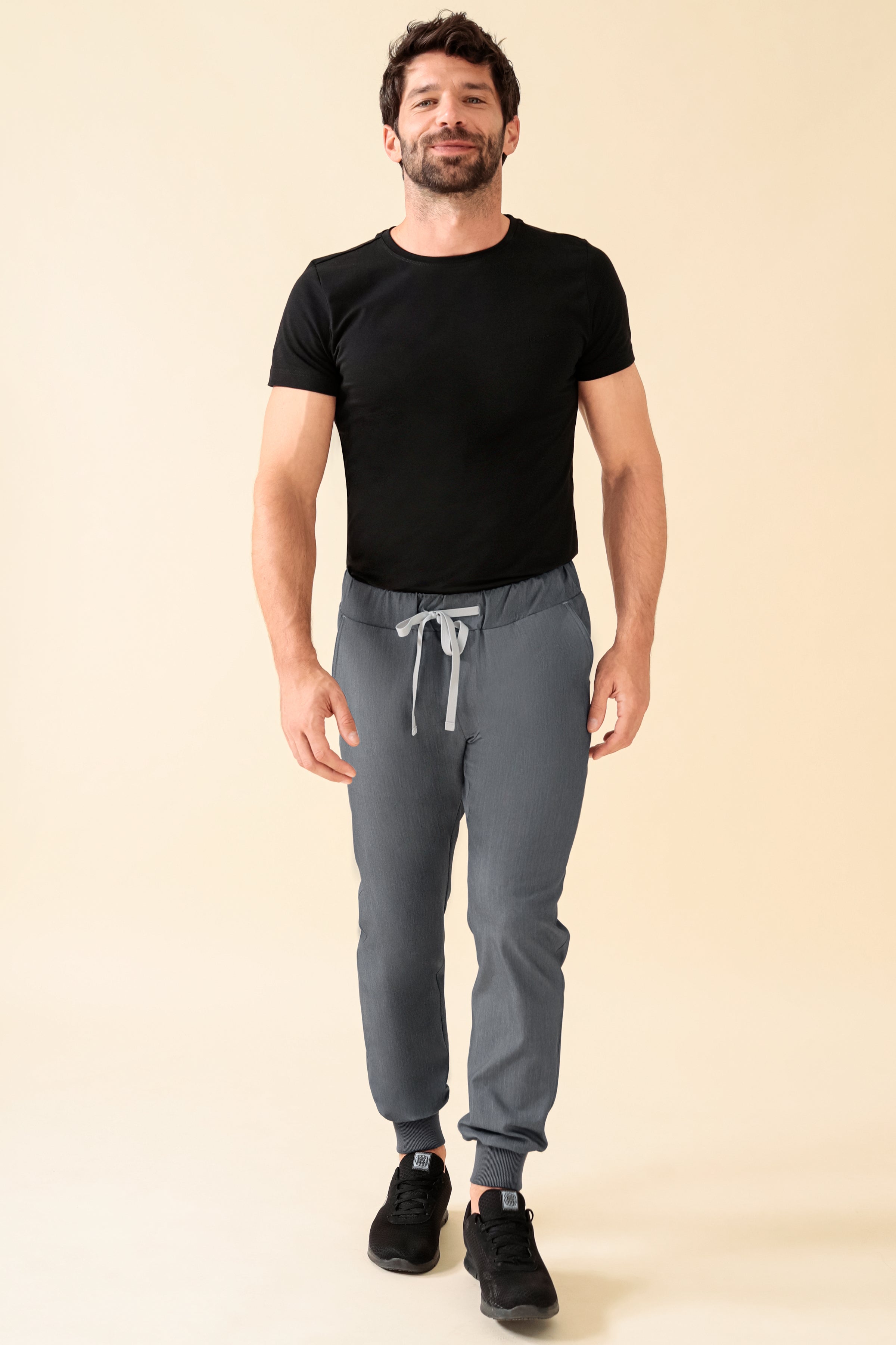 KAERE Hose Herren - Saumbündchen Kurzgr. ohne Beintaschen grau melange