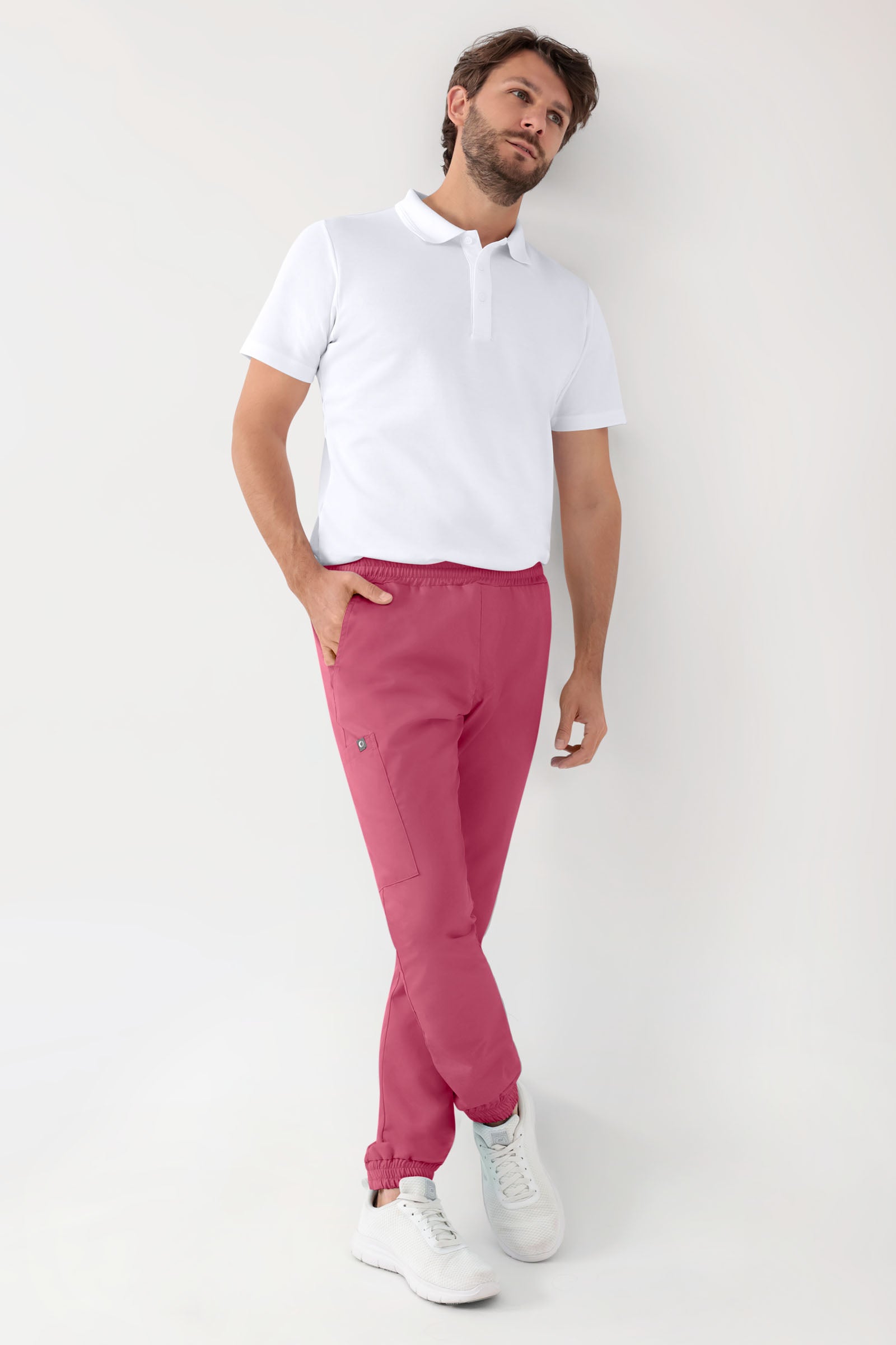 GREEN Stretch Hose Herren - Jogpants Style rosenholz