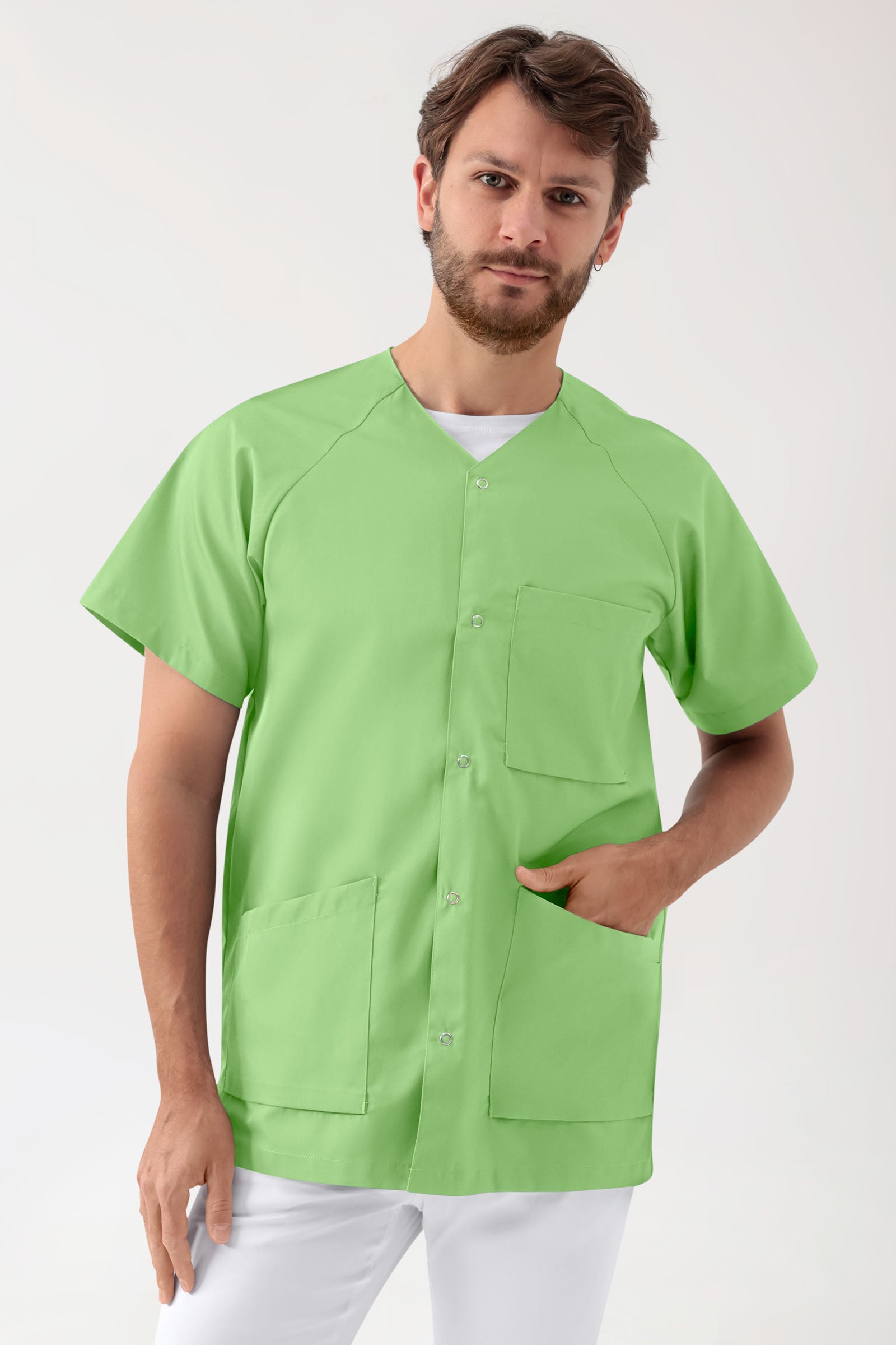 DER Kasack-Kasack Herren - durchgeknöpft apfelgrün