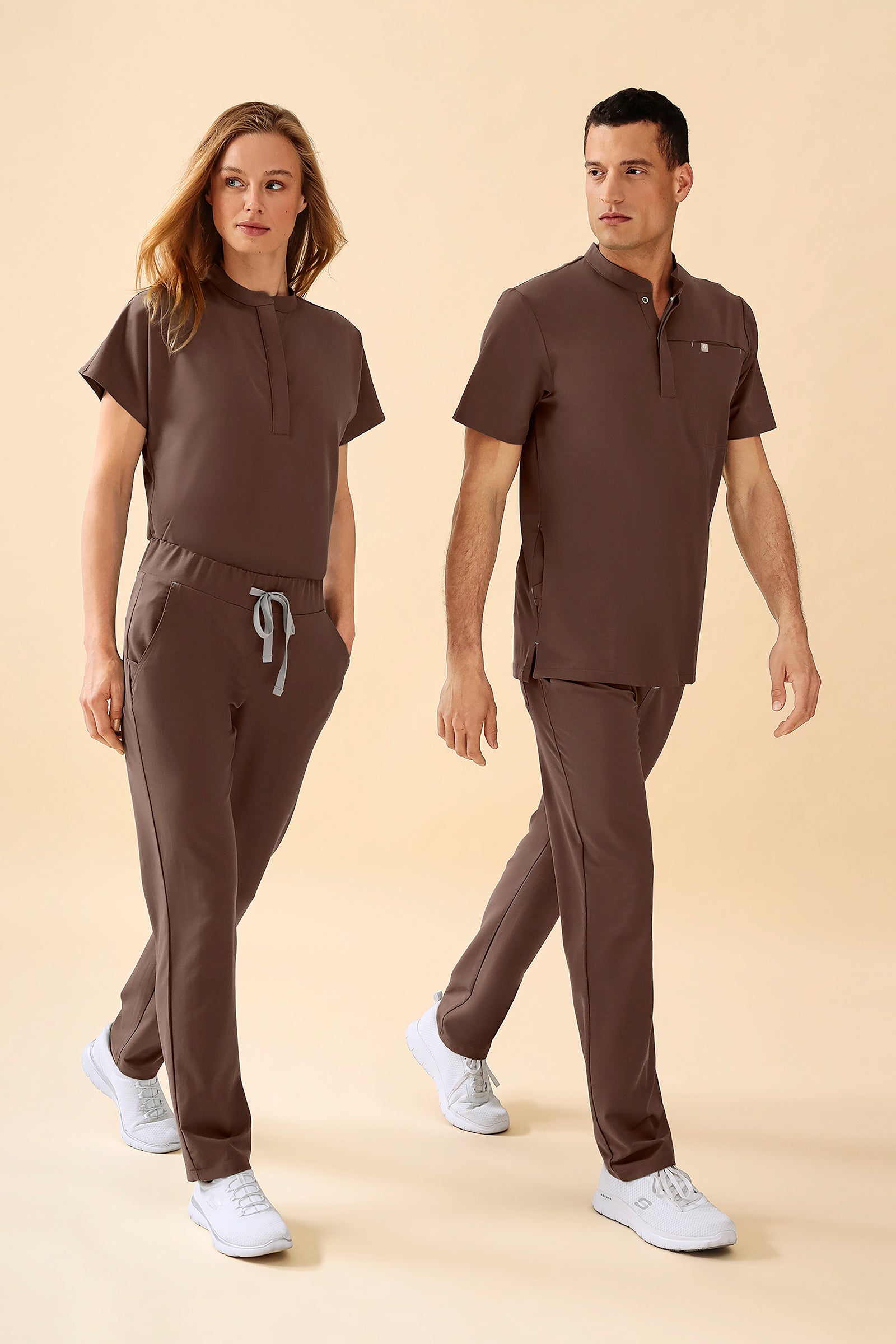 KAERE Schlupfkasack Herren - Stehkragen coffee, Vorderansicht