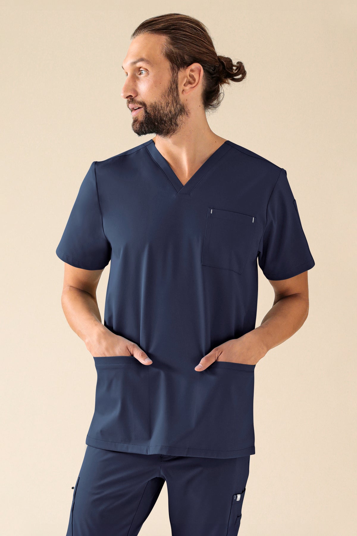 KAERE Schlupfkasack Herren - V-Ausschnitt navy