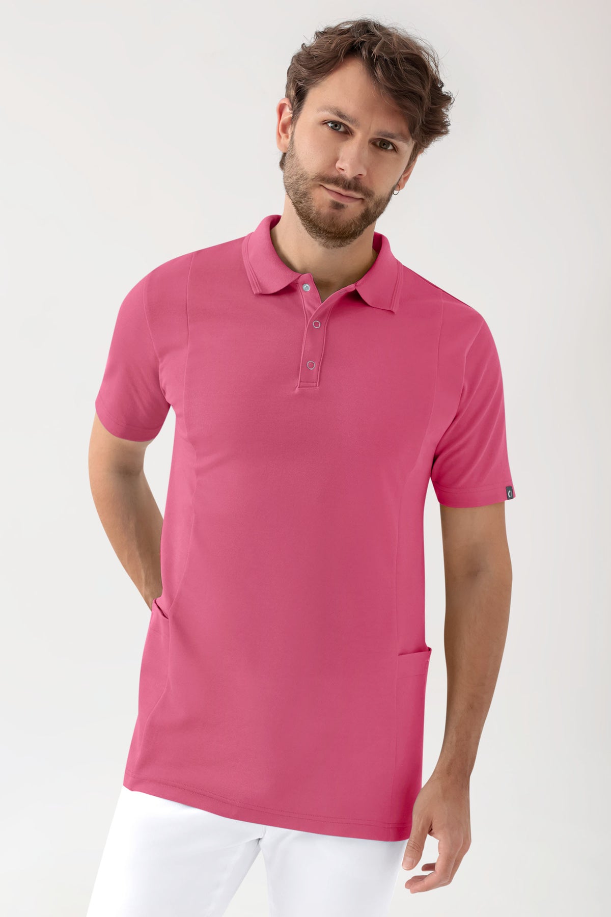 COMFY FLEX Stretch Schlupfkasack Herren - Polokragen rosenholz