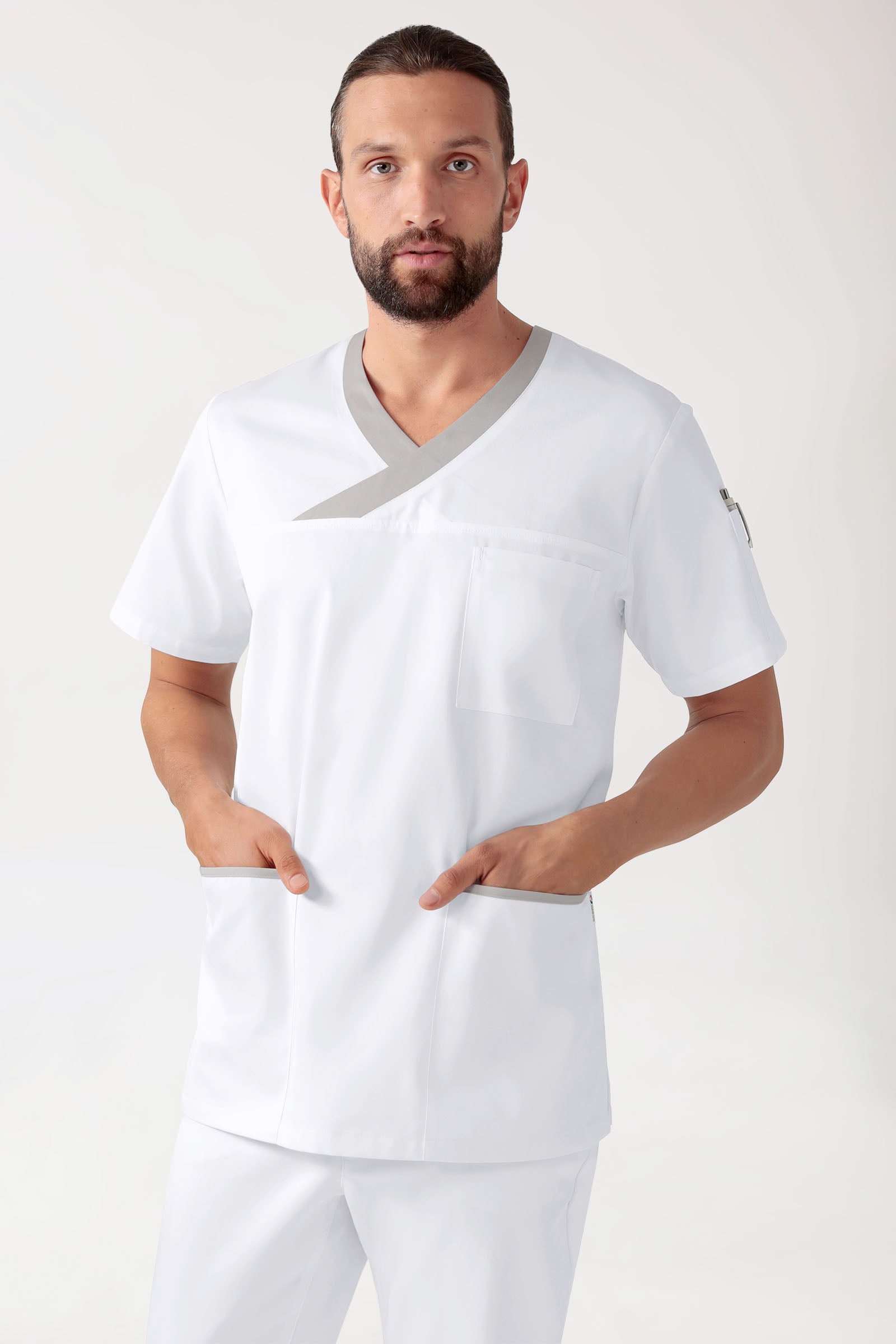 CORE Schlupfkasack Herren weiß, Vorderansicht