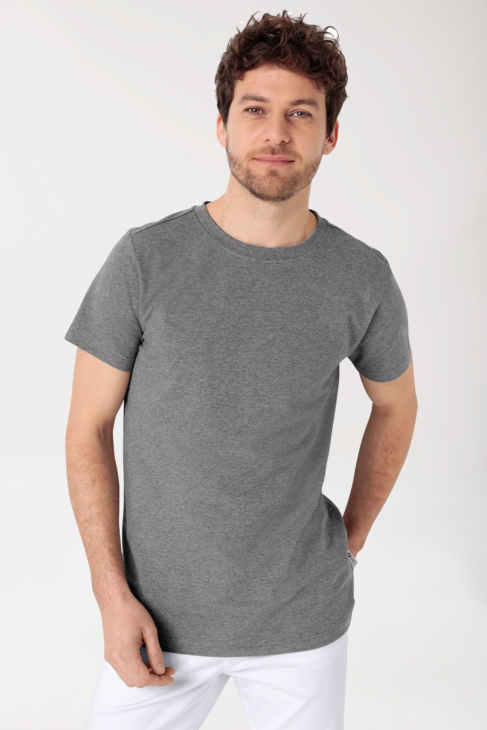 CORE Shirt Herren - Rundhals dunkelgrau melange