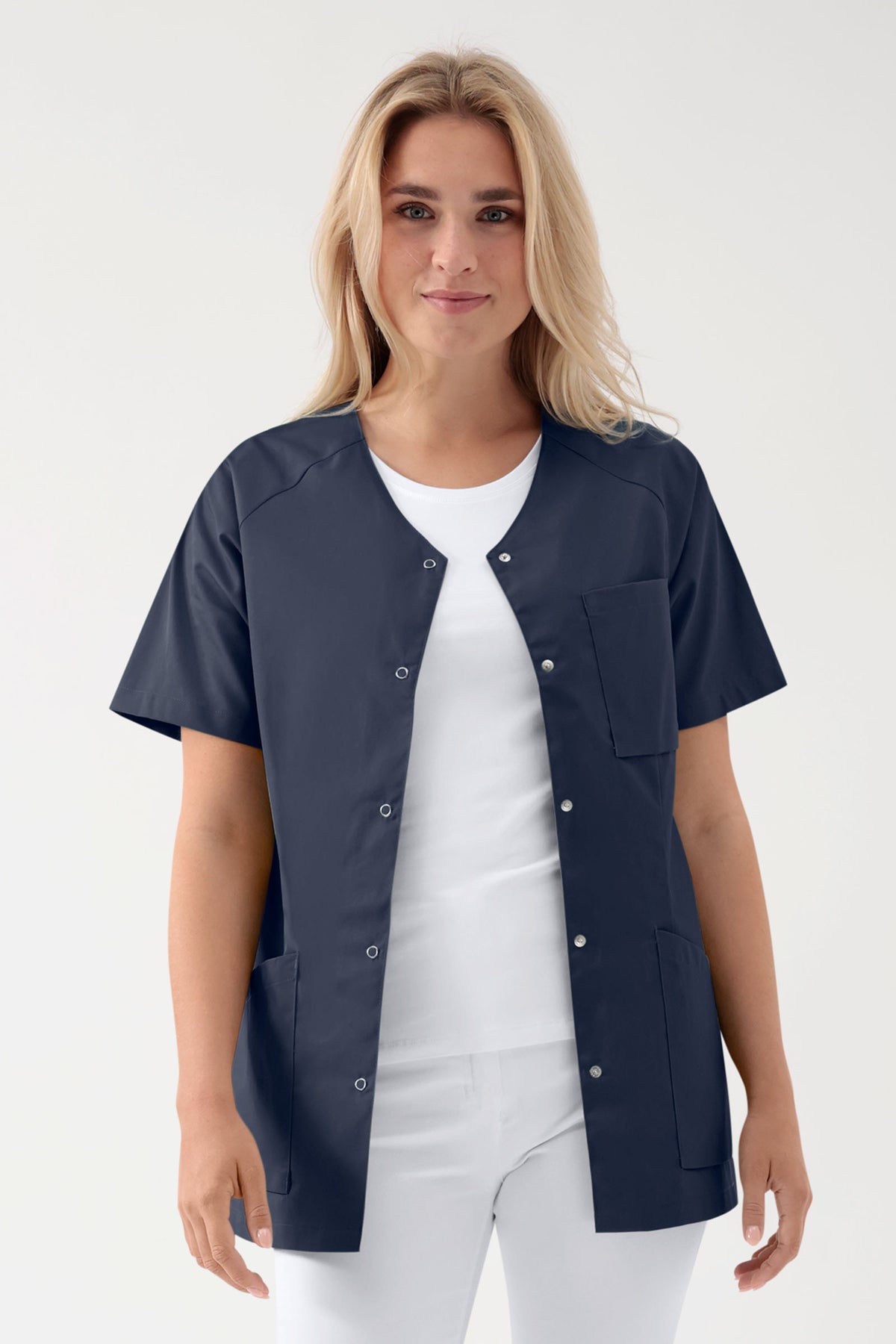 DER Kasack-Kasack Damen - durchgeknöpft navy