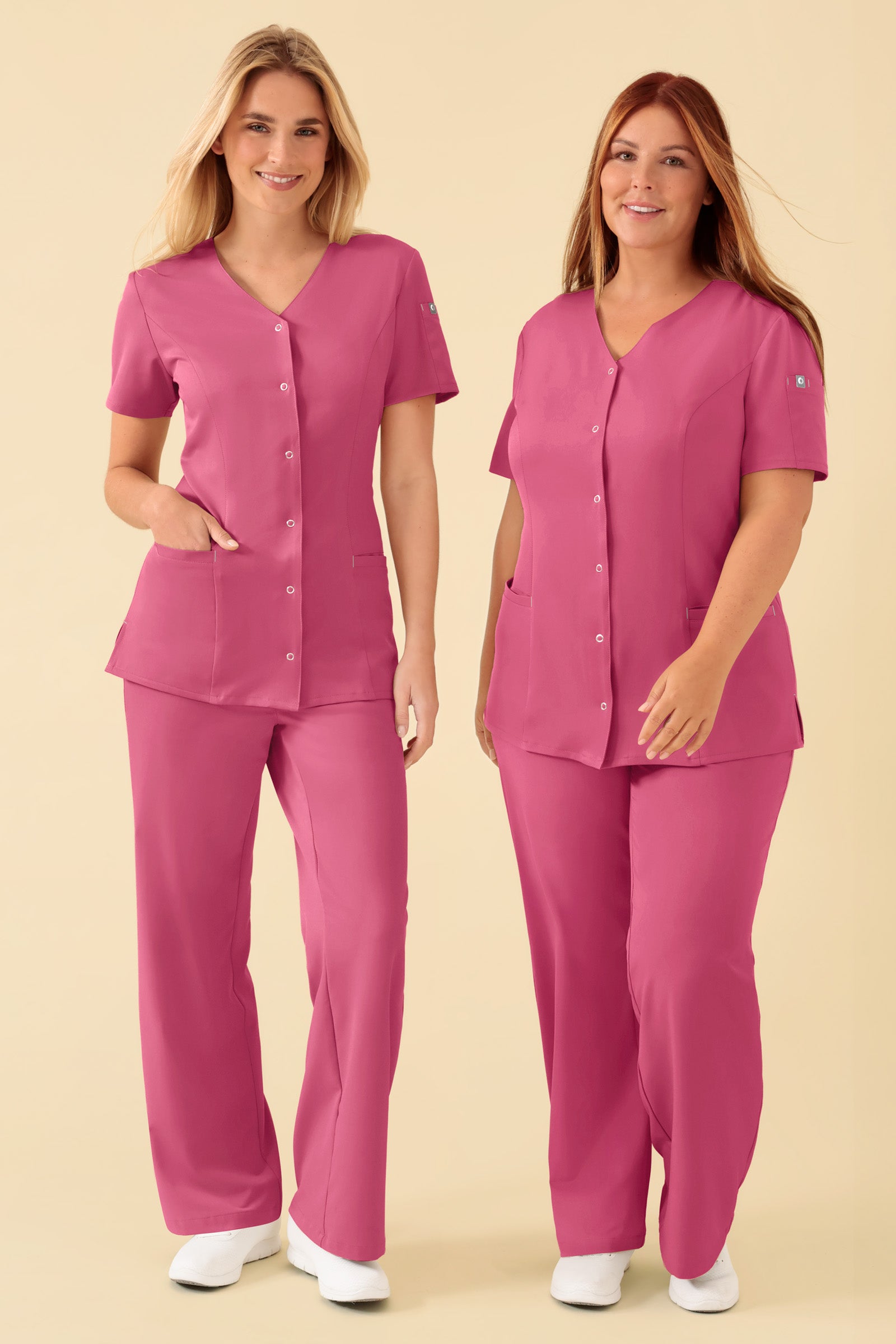 KAERE Kasack Damen - durchgeknöpft rosenholz, Vorderansicht