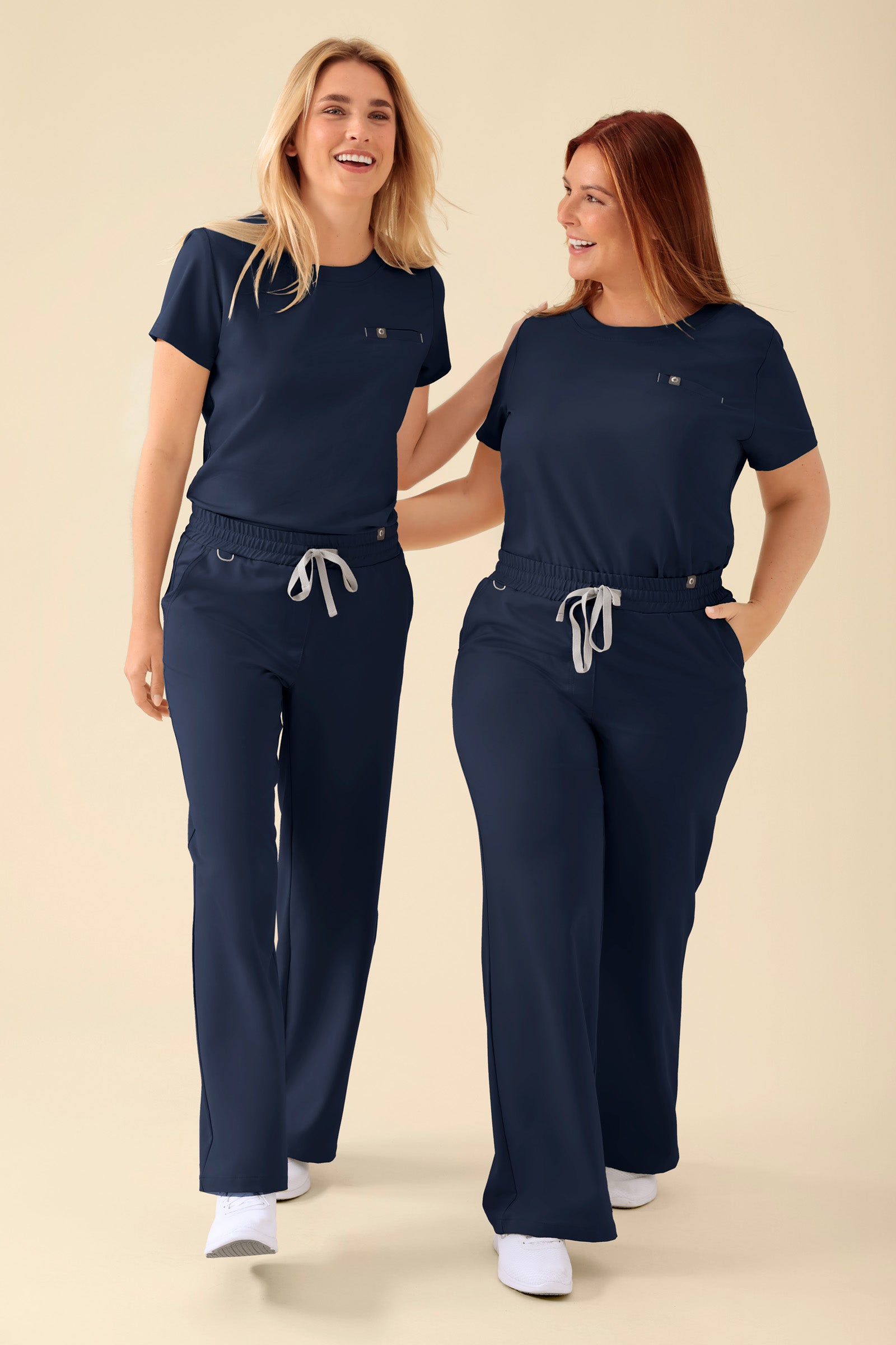 KAERE Shirt Damen - Rundhalsausschnitt navy, Vorderansicht