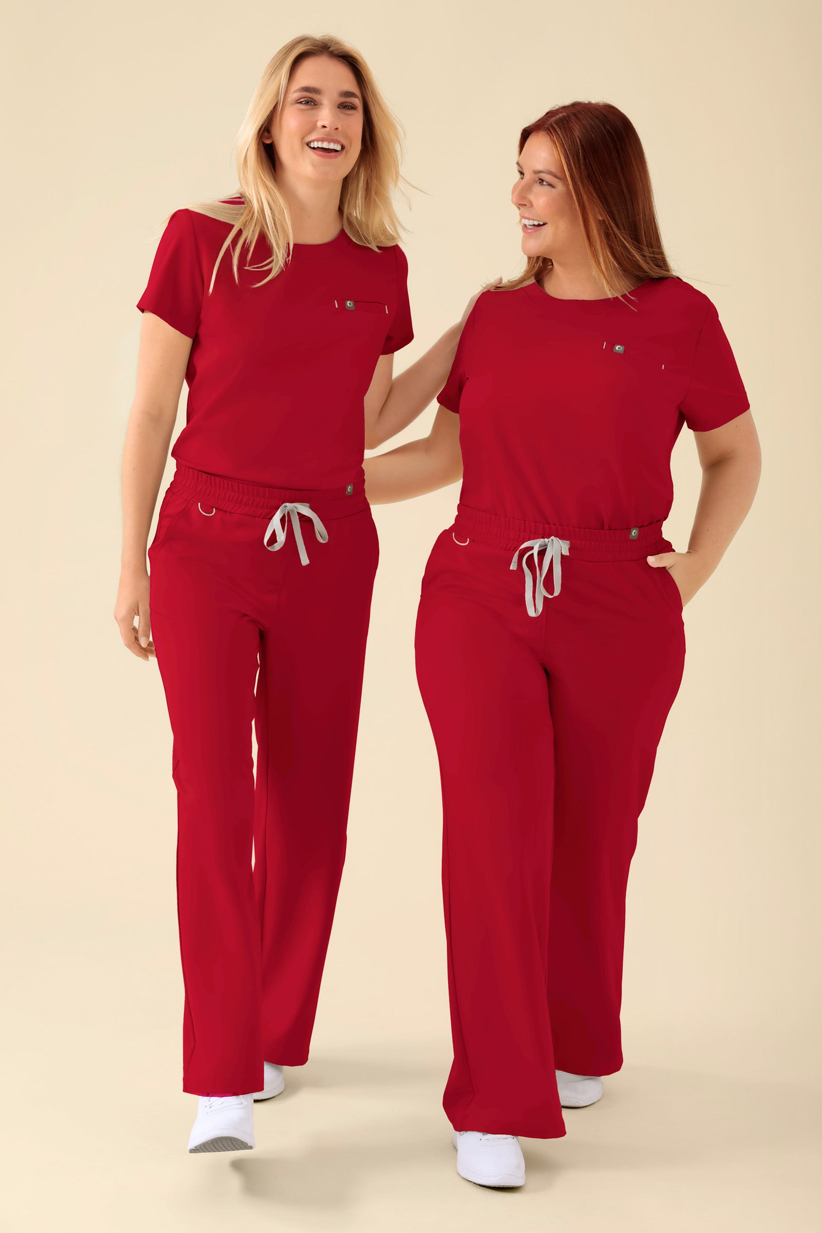 KAERE Shirt Damen - Rundhalsausschnitt rot, Vorderansicht