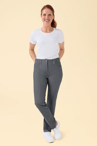 KAERE Hose Damen - 5-Pocket grau melange