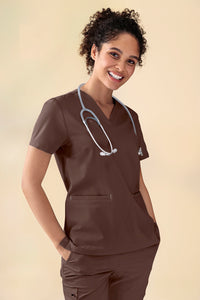 KAERE Schlupfkasack Damen - V-Ausschnitt coffee