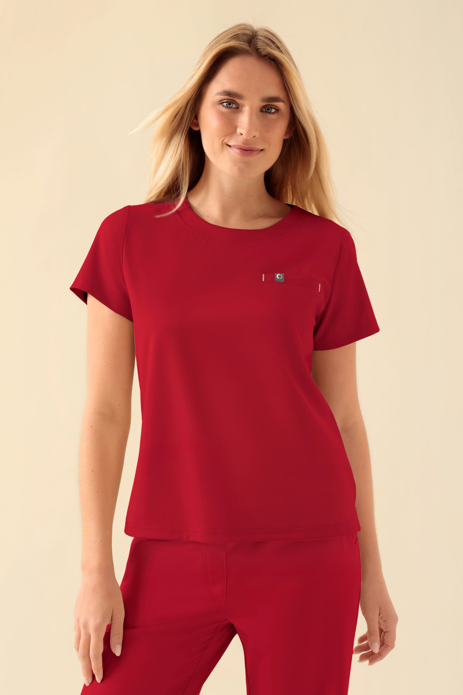 KAERE Shirt Damen - Rundhalsausschnitt rot
