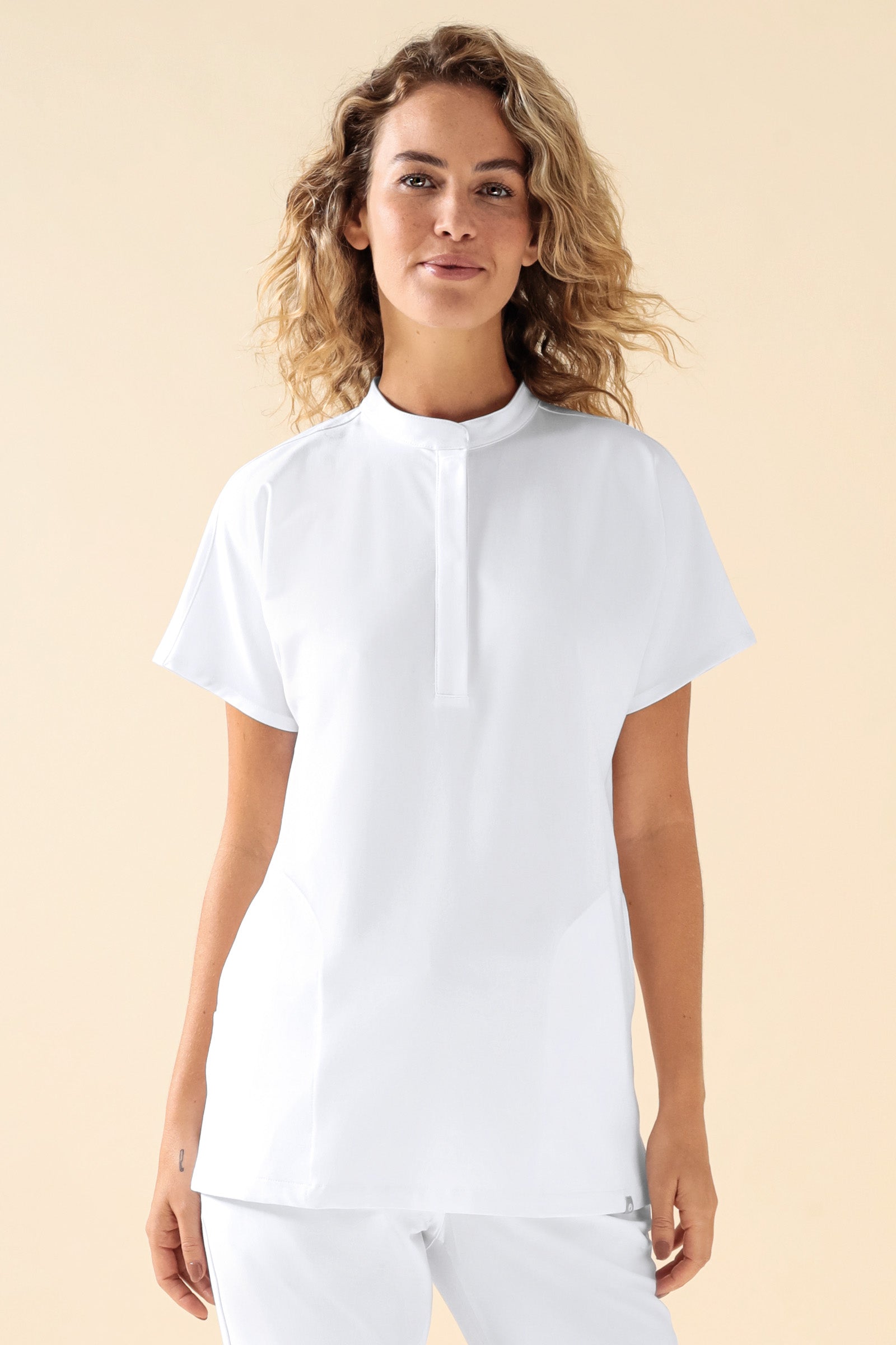 KAERE Schlupfkasack Damen - Stehkragen weiß