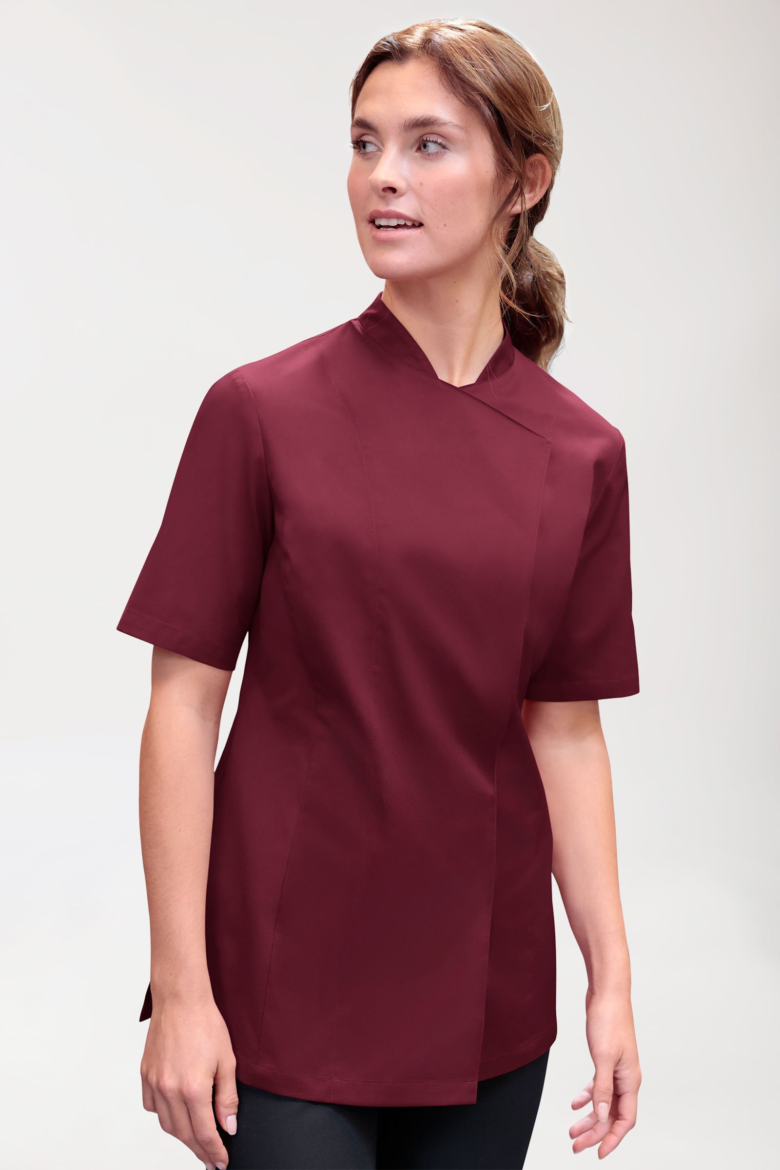 Gastro Kochjacke Damen - 1/2 Arm bordeaux