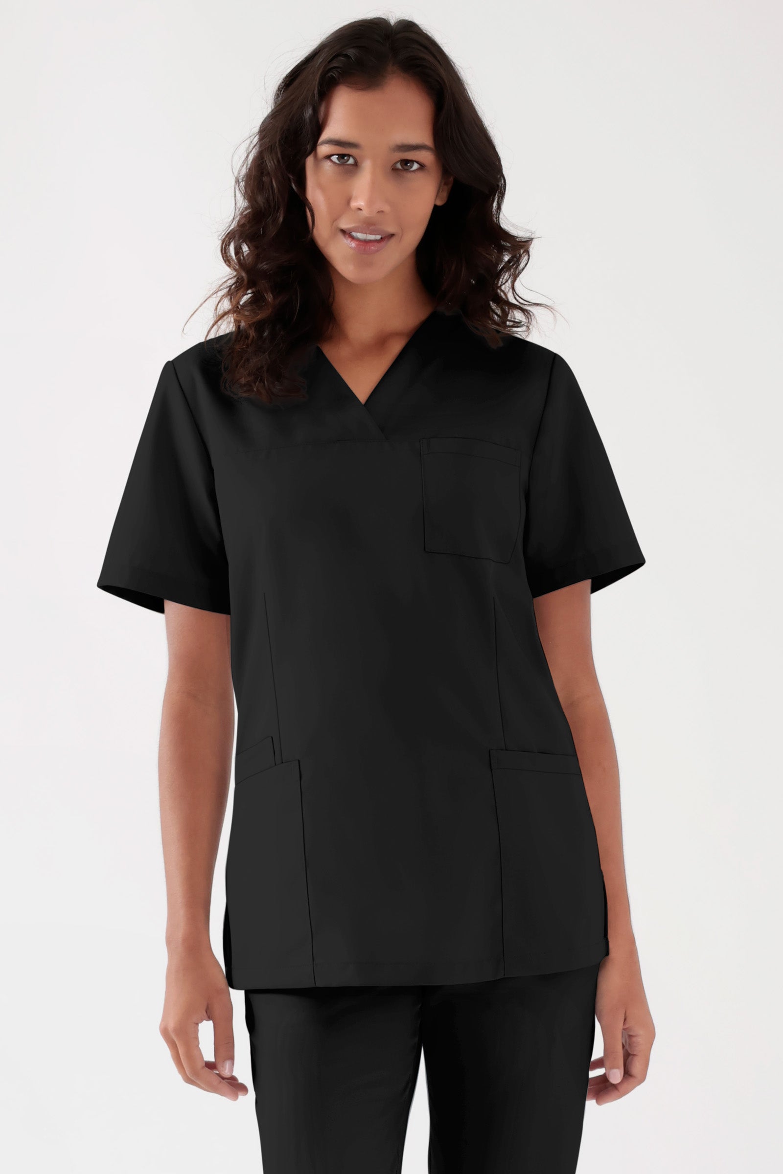 TENCEL™ Schlupfkasack Damen - V-Ausschnitt schwarz