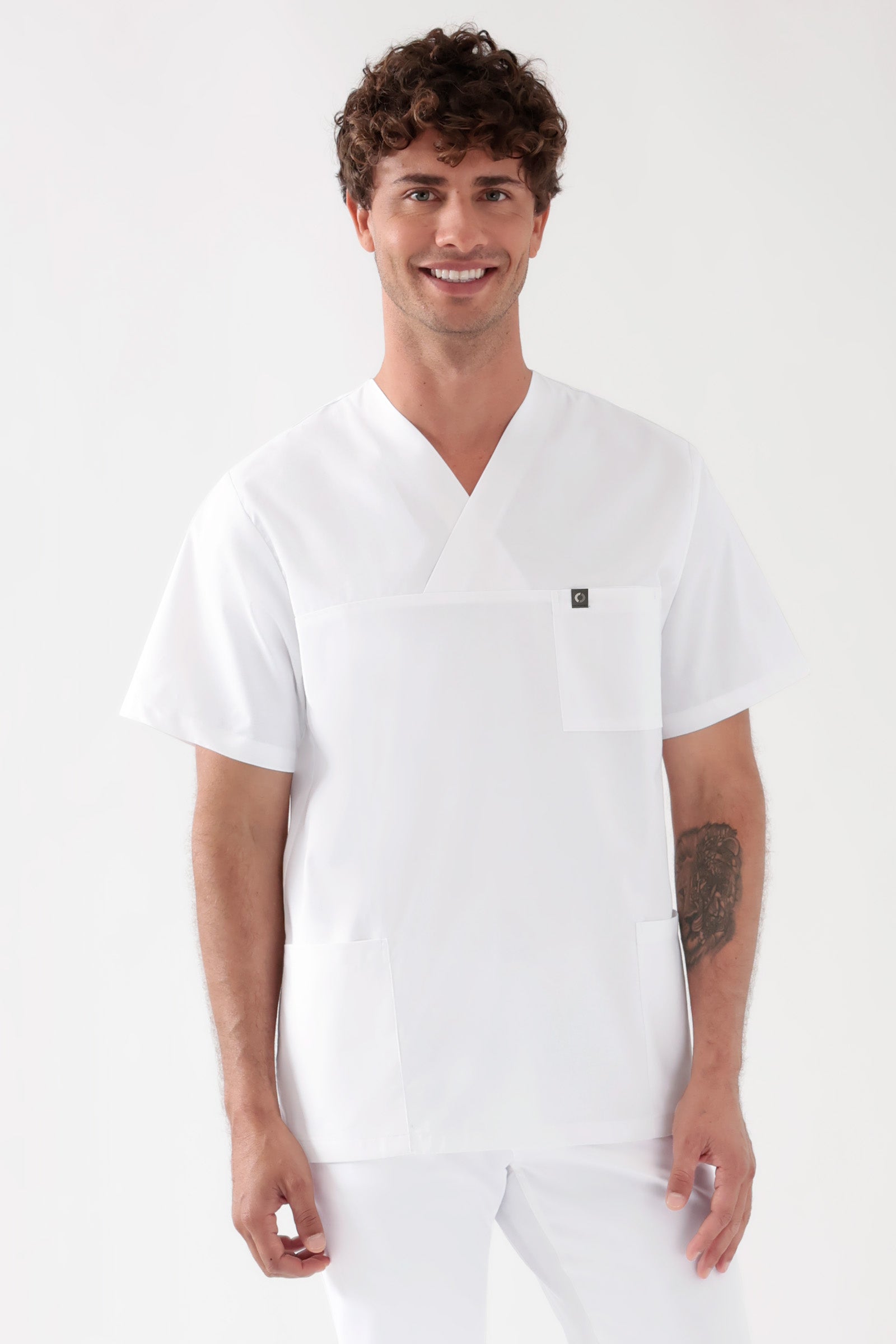 Baumwolle Schlupfkasack Unisex - Doppelpack weiß, Vorderansicht