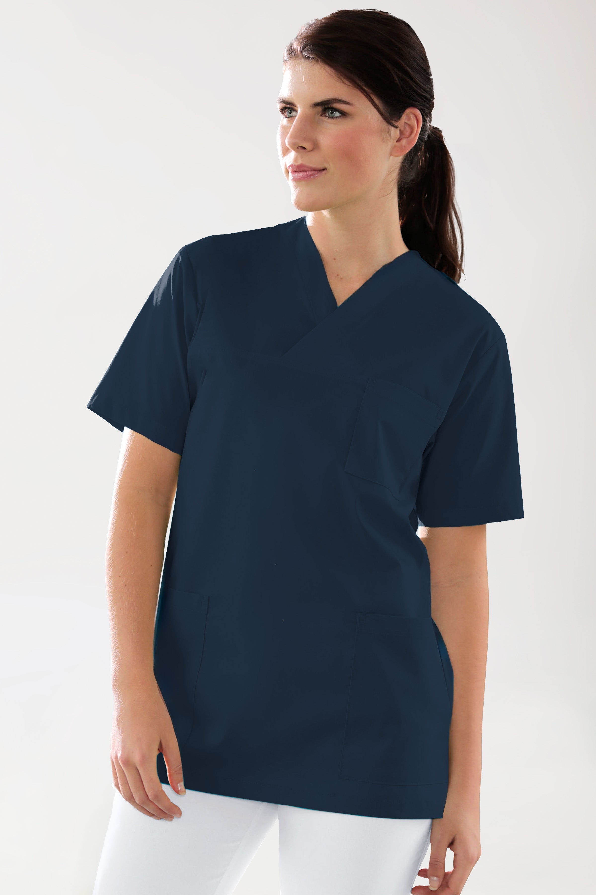 Schlupfkasack Unisex Stretch- V-Ausschnitt navy