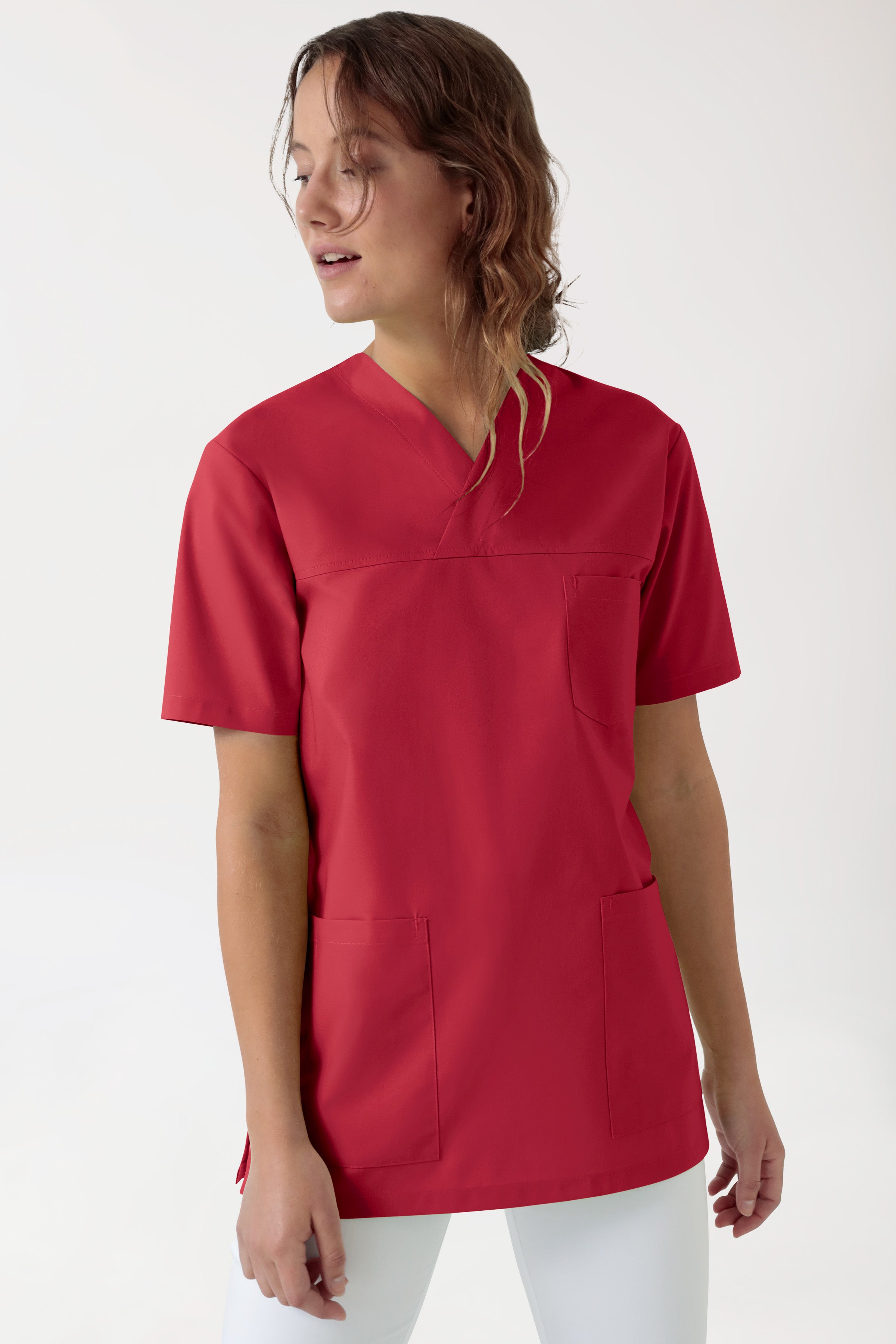 Schlupfkasack Unisex - V-Ausschnitt rot