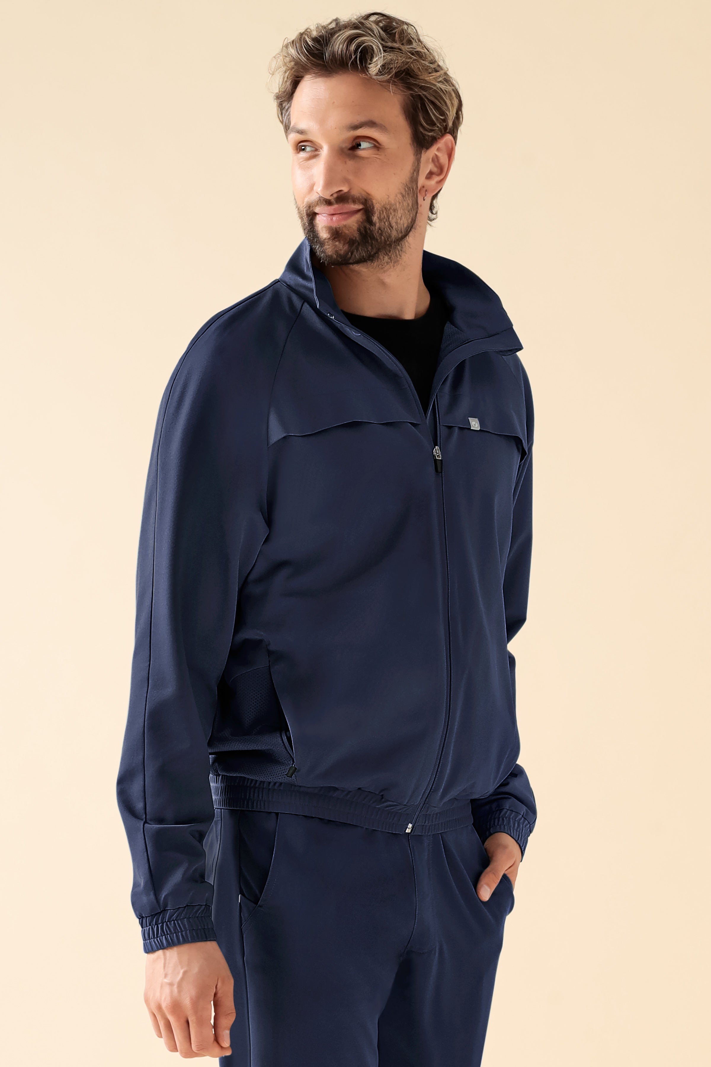KAERE Blousonjacke Herren - mit elastischen Bündchen navy, Vorderansicht