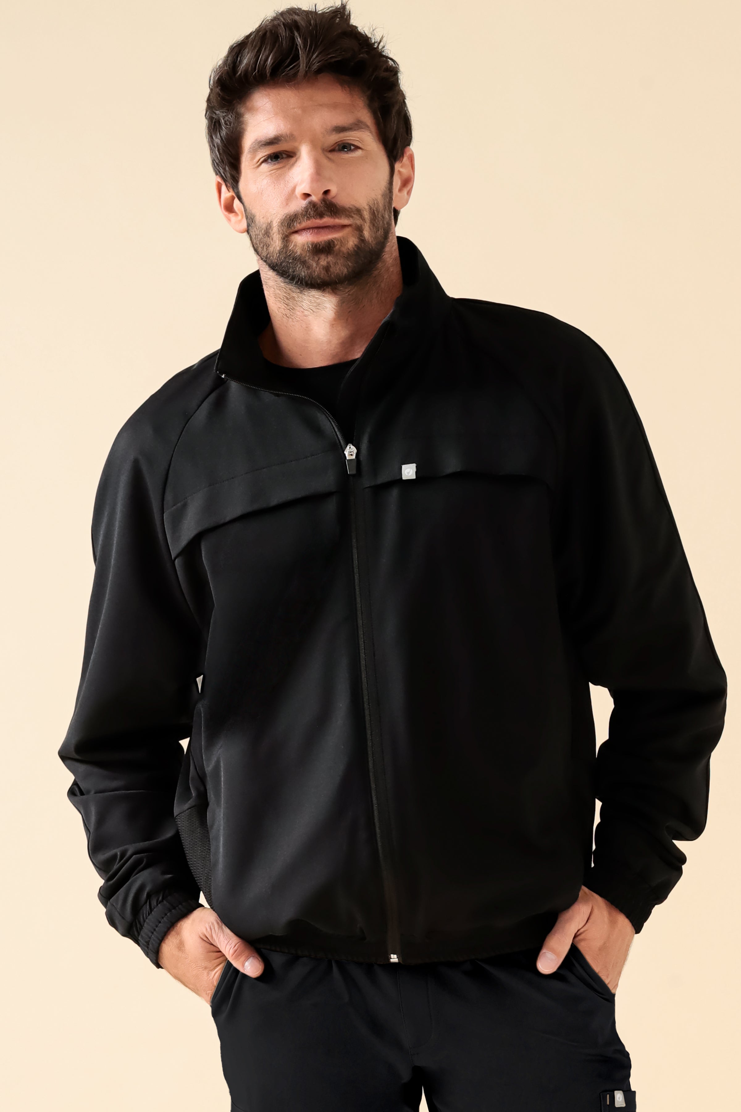 KAERE Blousonjacke Herren - mit elastischen Bündchen schwarz, Vorderansicht