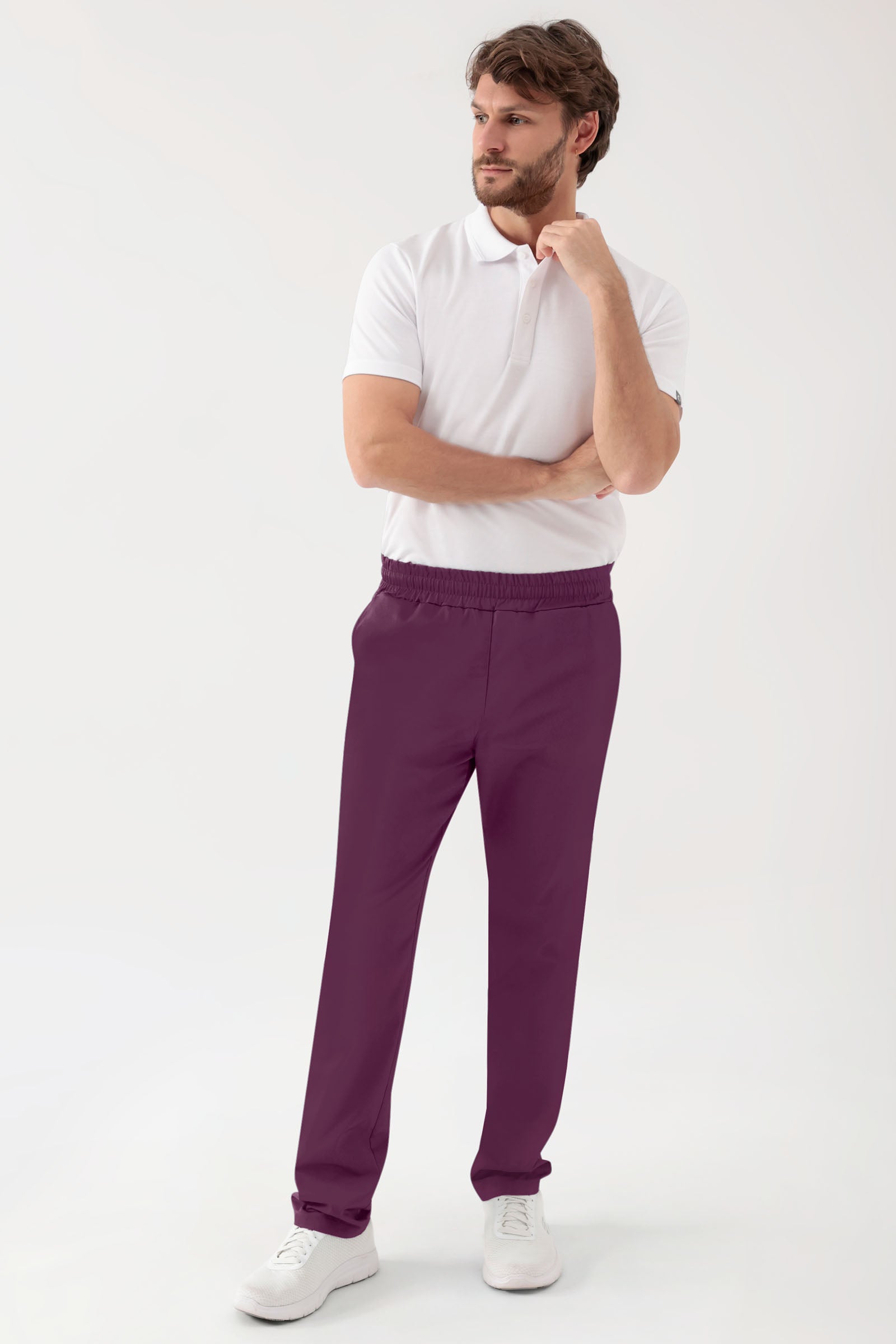 GREEN Stretch Hose Unisex - Rundumgummibund pflaume