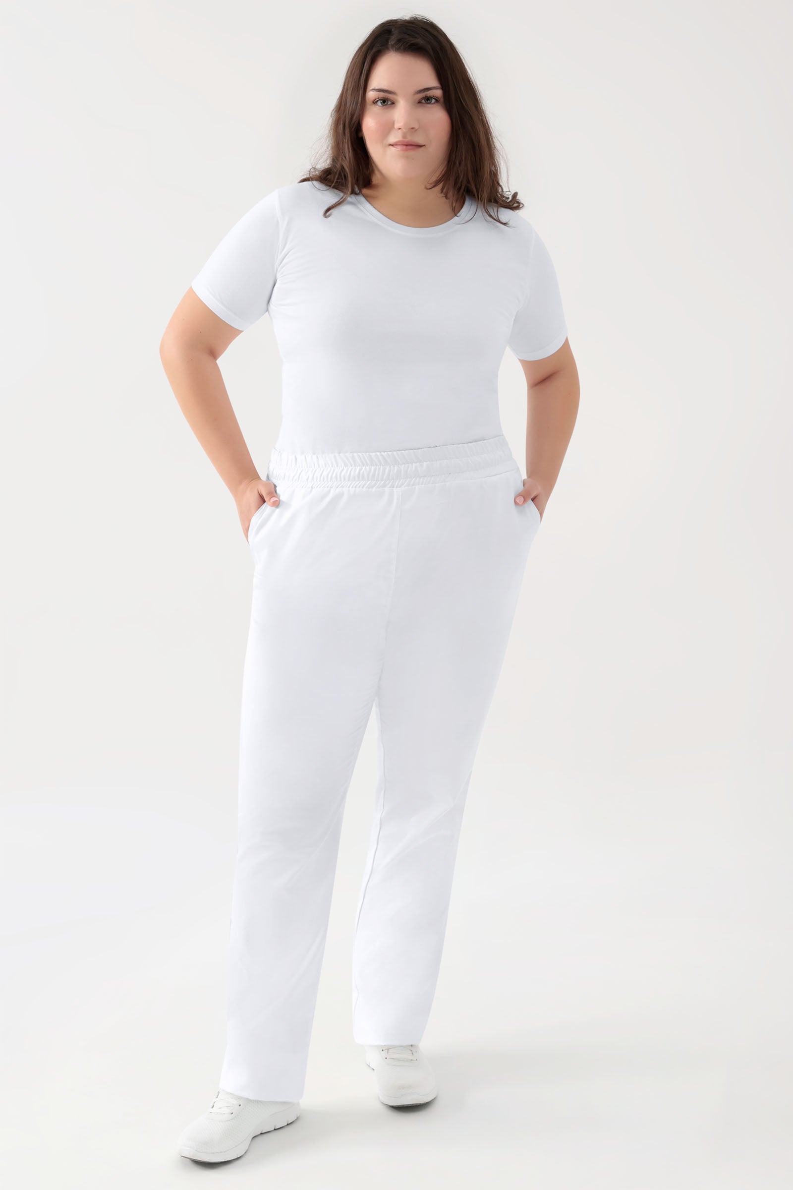 Stretch Hose Unisex - Rundumgummibund weiß