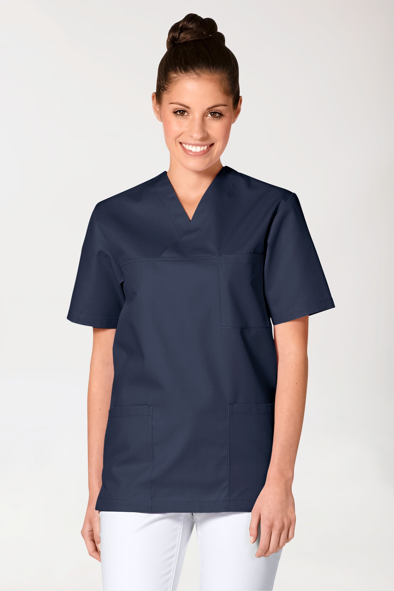 JUST STRONG Schlupfkasack Unisex - V-Ausschnitt navy, Vorderansicht