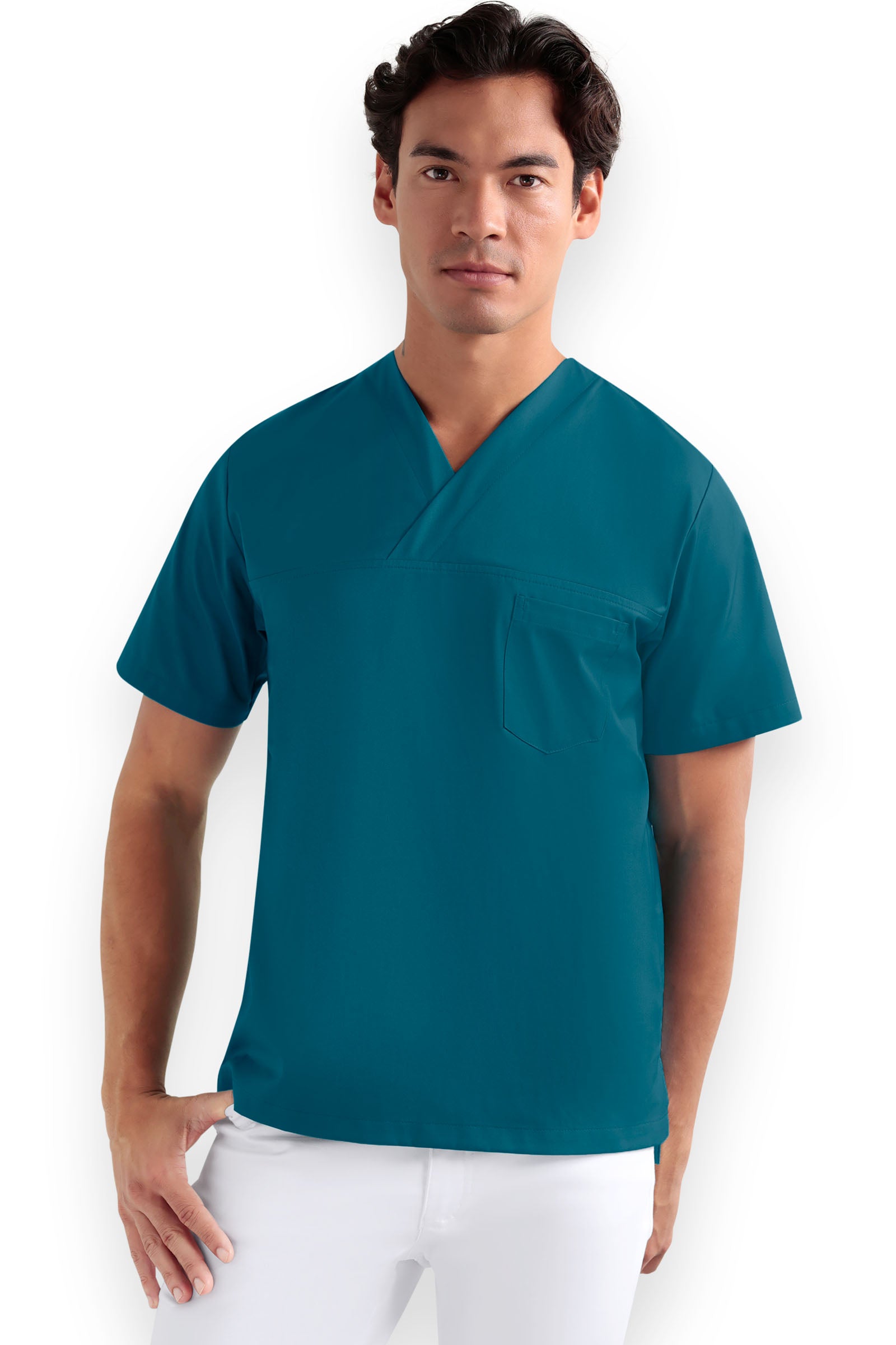 Schlupfkasack Unisex - V-Ausschnitt petrol, Vorderansicht