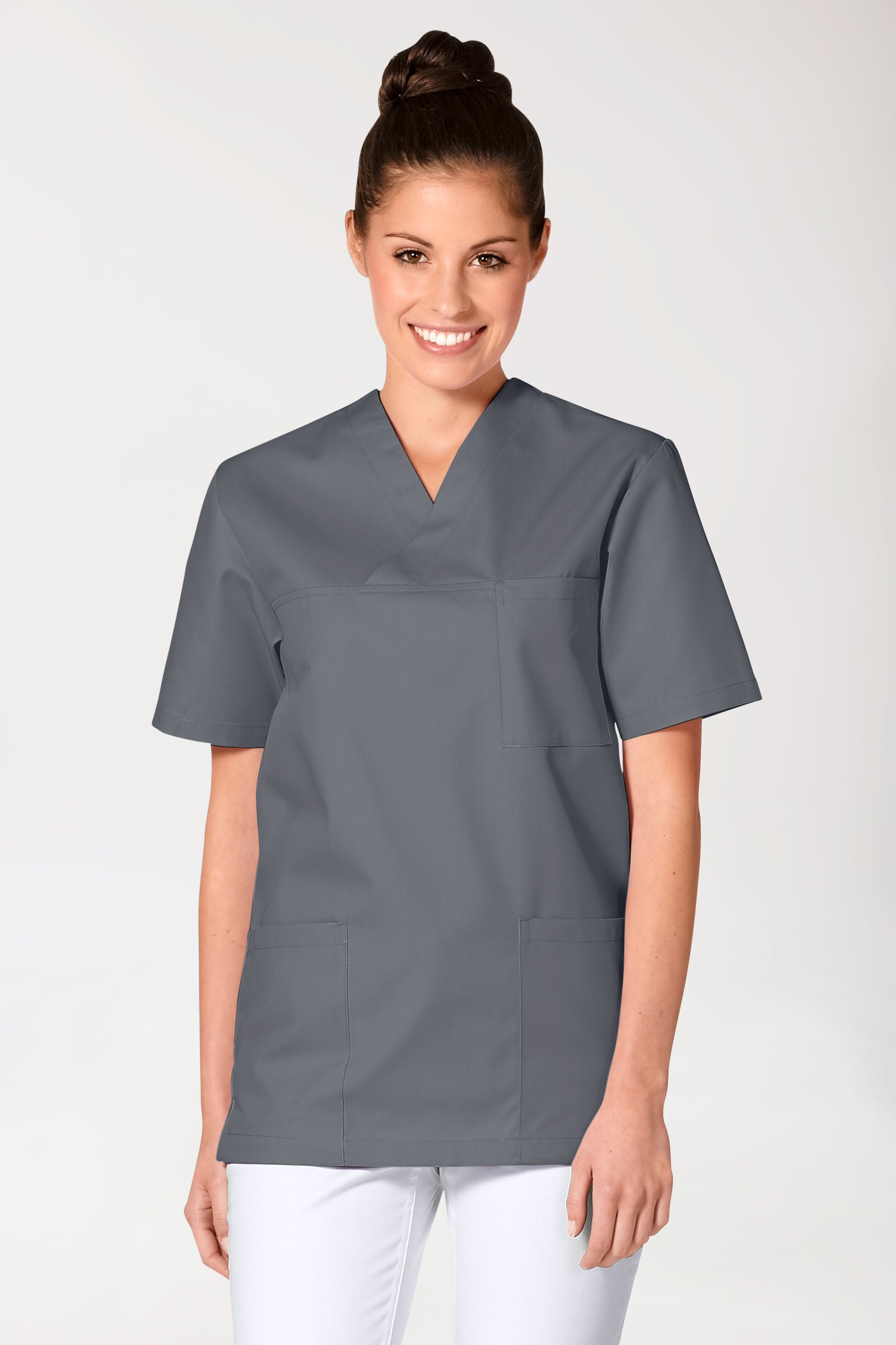 JUST STRONG Schlupfkasack Unisex - V-Ausschnitt steingrau